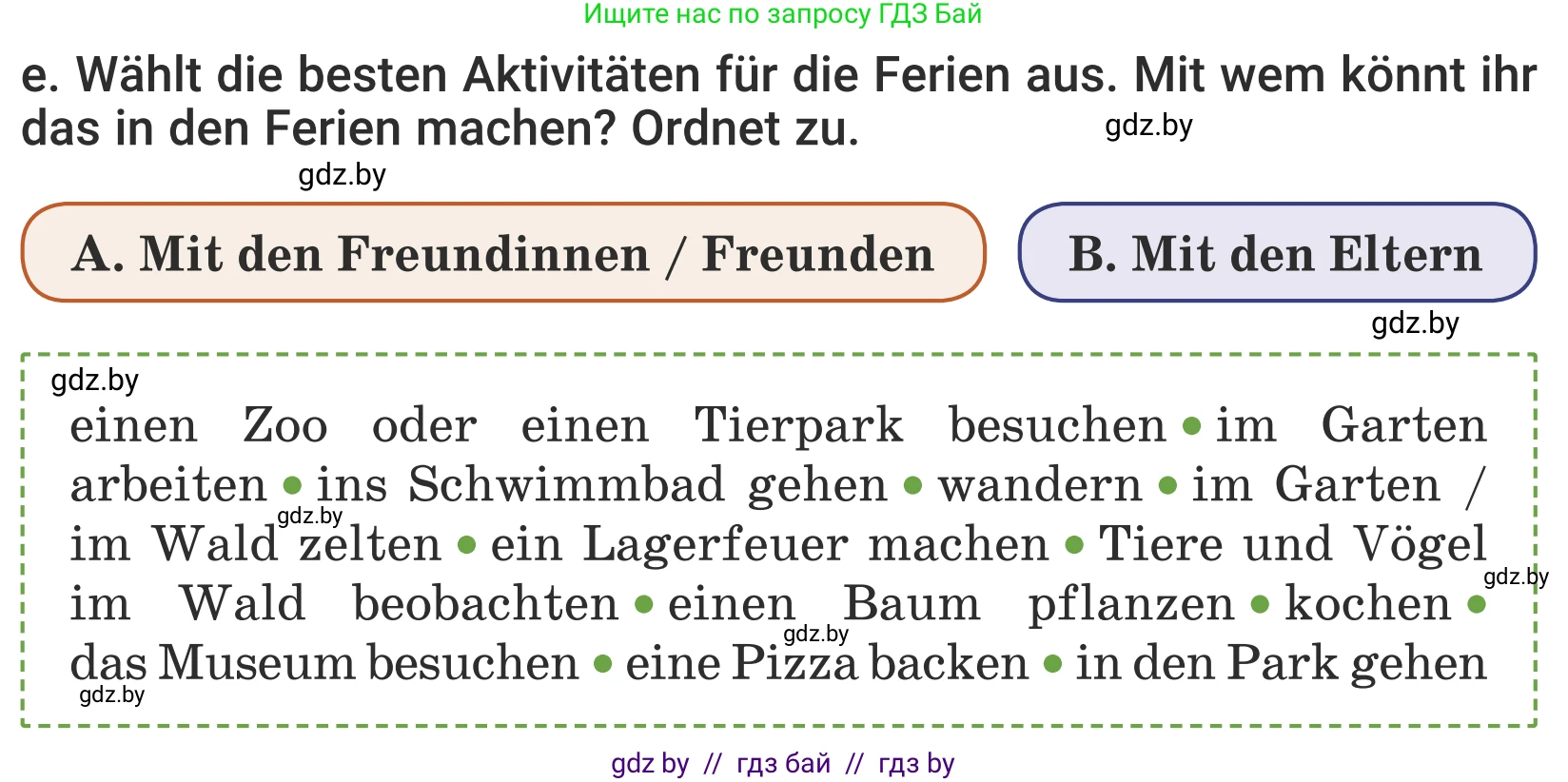 Немецкий язык (Deutsch), 5 класс Учебник (Schülerbuch), авторы: Будько Антонина Филипповна (Budjko Antonina), Урбанович Инна Ювинальевна (Urbanowitsch Ina), издательство Вышэйшая школа, Минск, 2020, жёлтого цвета, Часть 1, страница 12, номер 4e, Условие