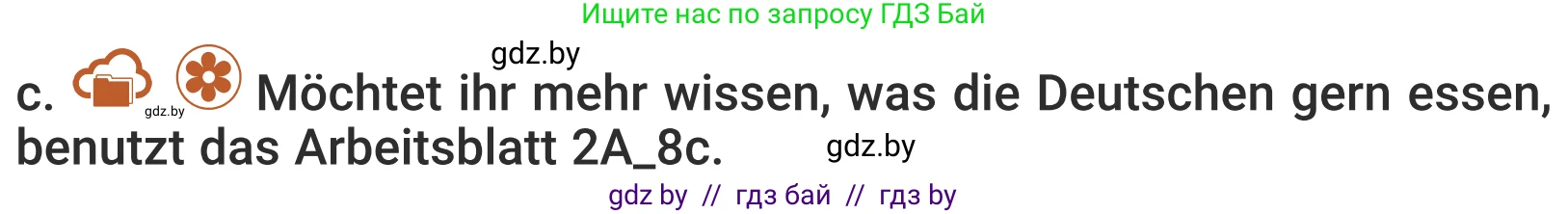 Немецкий язык (Deutsch), 5 класс Учебник (Schülerbuch), авторы: Будько Антонина Филипповна (Budjko Antonina), Урбанович Инна Ювинальевна (Urbanowitsch Ina), издательство Вышэйшая школа, Минск, 2020, жёлтого цвета, Часть 1, страница 56, номер 8c, Условие