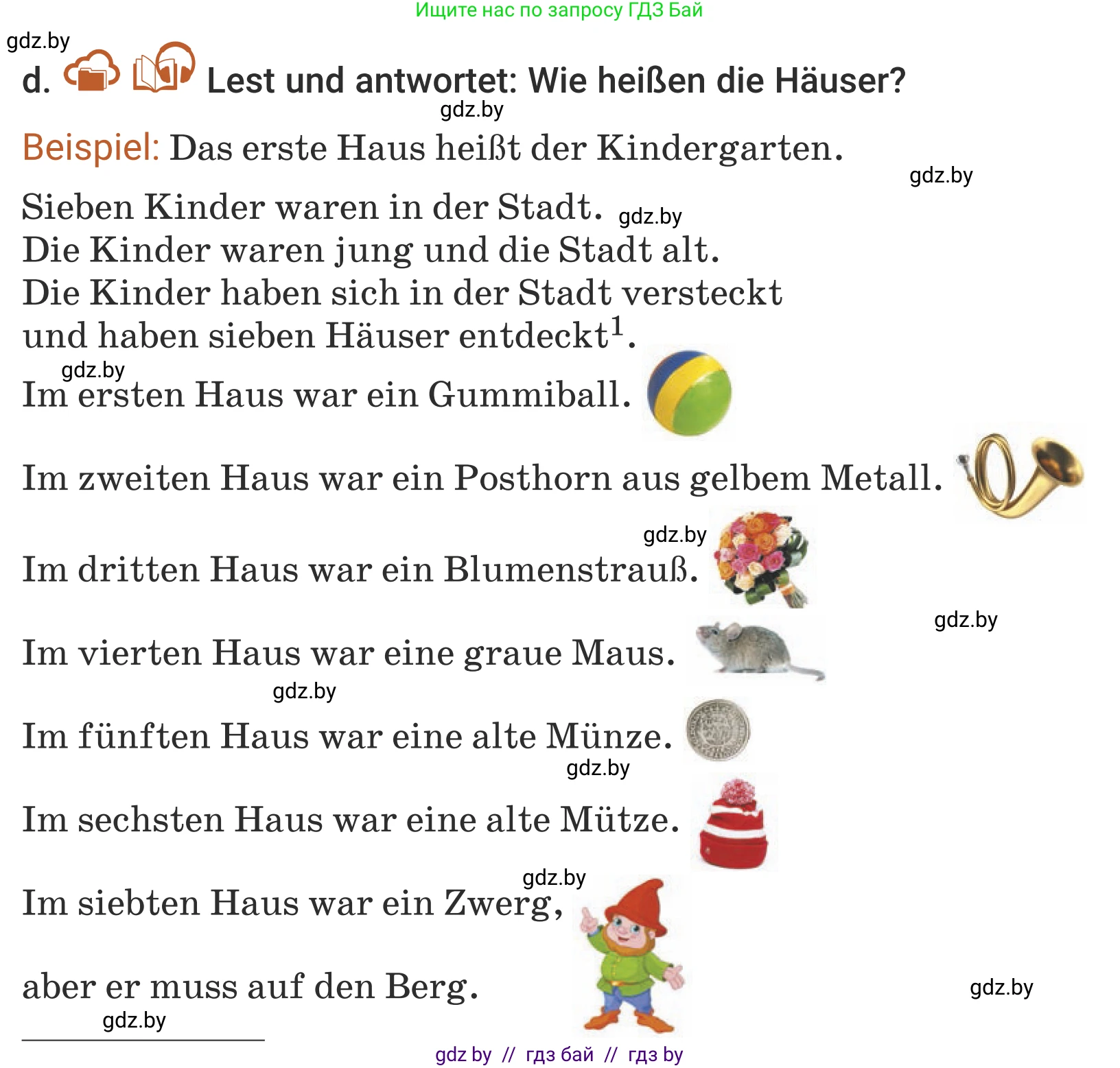 Немецкий язык (Deutsch), 5 класс Учебник (Schülerbuch), авторы: Будько Антонина Филипповна (Budjko Antonina), Урбанович Инна Ювинальевна (Urbanowitsch Ina), издательство Вышэйшая школа, Минск, 2020, жёлтого цвета, Часть 2, страница 8, номер 2d, Условие