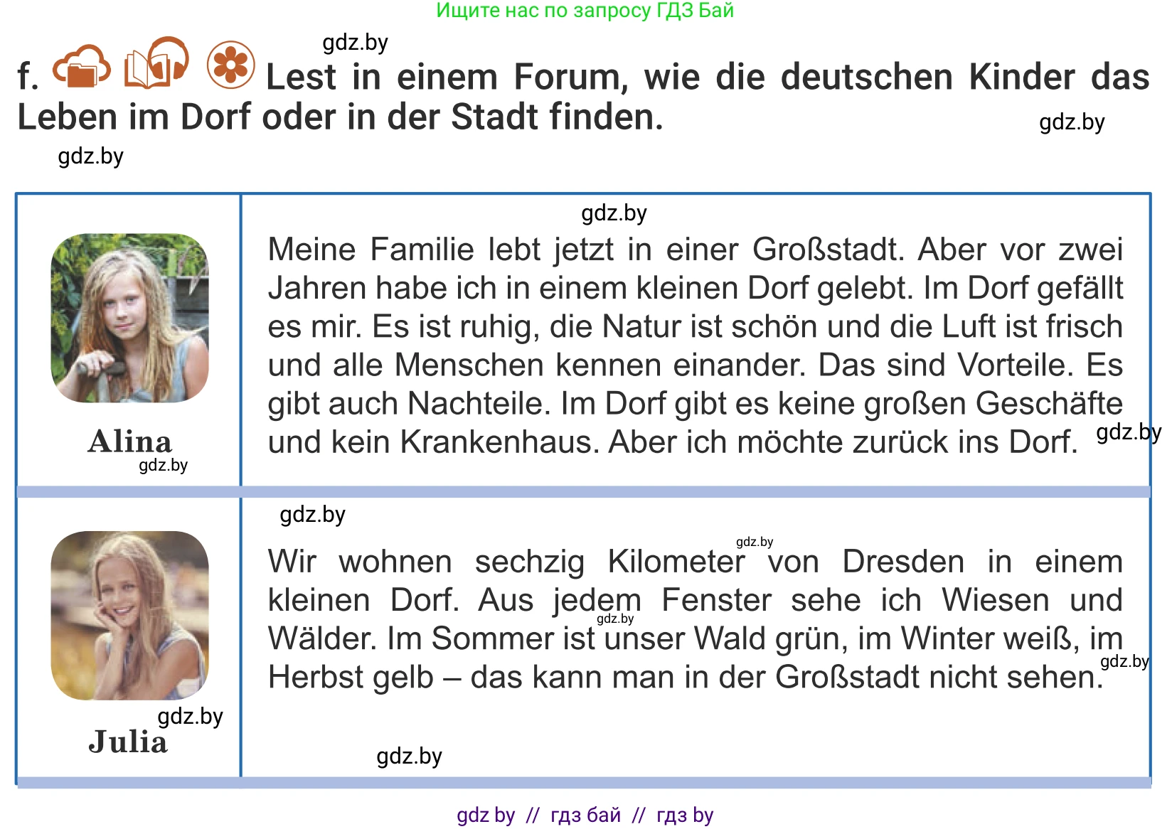 Немецкий язык (Deutsch), 5 класс Учебник (Schülerbuch), авторы: Будько Антонина Филипповна (Budjko Antonina), Урбанович Инна Ювинальевна (Urbanowitsch Ina), издательство Вышэйшая школа, Минск, 2020, жёлтого цвета, Часть 2, страница 32, номер 5f, Условие