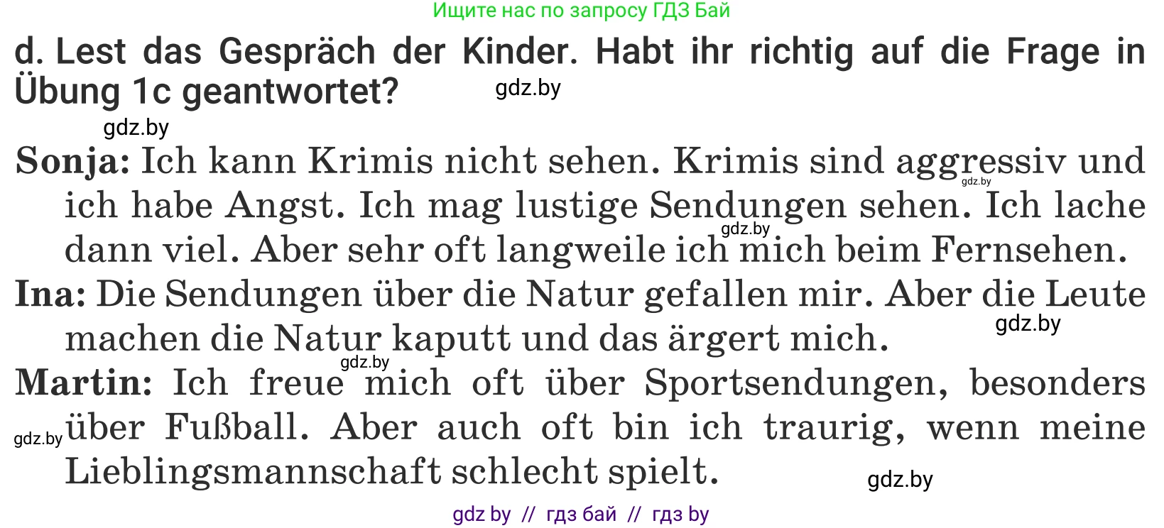 Немецкий язык (Deutsch), 5 класс Учебник (Schülerbuch), авторы: Будько Антонина Филипповна (Budjko Antonina), Урбанович Инна Ювинальевна (Urbanowitsch Ina), издательство Вышэйшая школа, Минск, 2020, жёлтого цвета, Часть 2, страница 78, номер 1d, Условие