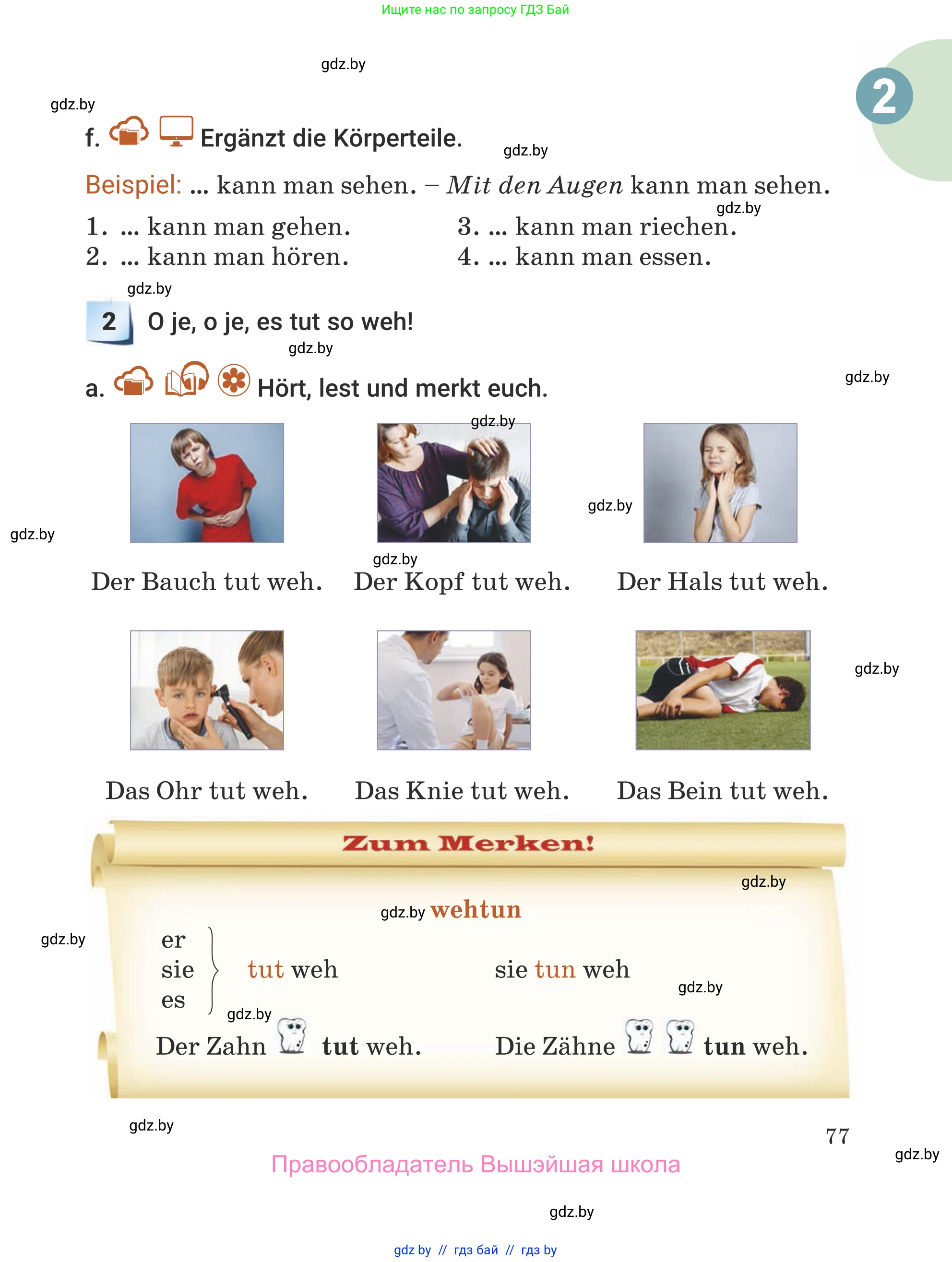 Немецкий язык (Deutsch), 5 класс Учебник (Schülerbuch), авторы: Будько Антонина Филипповна (Budjko Antonina), Урбанович Инна Ювинальевна (Urbanowitsch Ina), издательство Вышэйшая школа, Минск, 2020, жёлтого цвета, Часть 1, страница 77