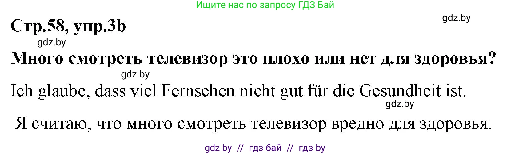 Немецкий язык (Deutsch), 5 класс Учебник (Schülerbuch), авторы: Будько Антонина Филипповна (Budjko Antonina), Урбанович Инна Ювинальевна (Urbanowitsch Ina), издательство Вышэйшая школа, Минск, 2020, жёлтого цвета, Часть 2, страница 58, номер 3b, Решение 1