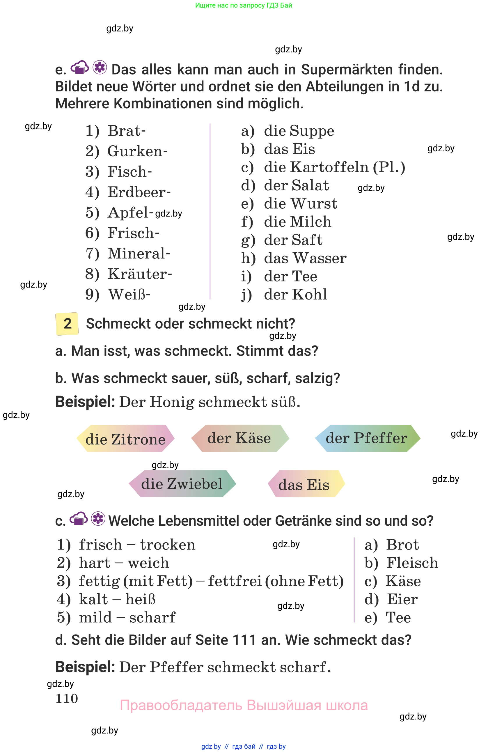 Немецкий язык (Deutsch), 6 класс Учебник (Schülerbuch), авторы: Будько Антонина Филипповна (Budjko Antonina), Урбанович Инна Ювинальевна (Urbanowitsch Ina), издательство Вышэйшая школа, Минск, 2020, бежевого цвета, страница 110