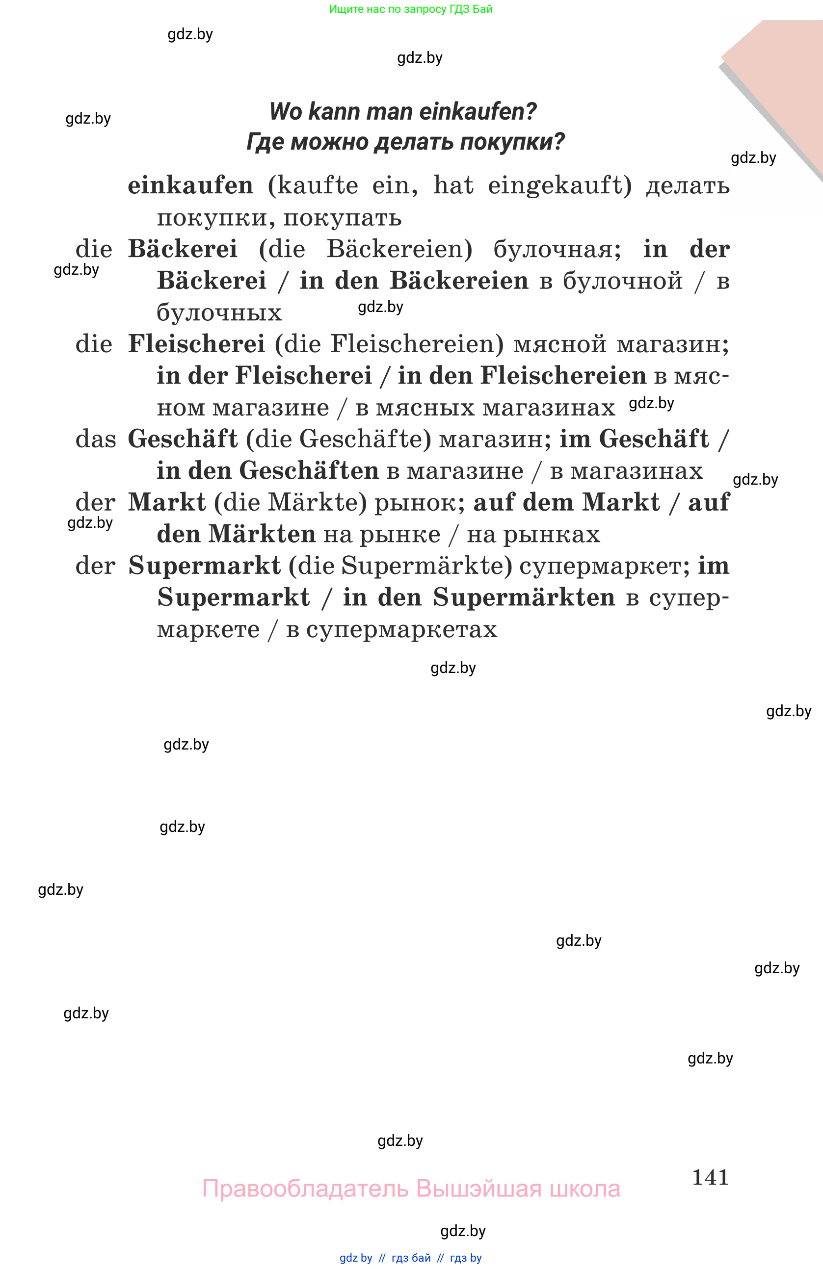 Немецкий язык (Deutsch), 6 класс Учебник (Schülerbuch), авторы: Будько Антонина Филипповна (Budjko Antonina), Урбанович Инна Ювинальевна (Urbanowitsch Ina), издательство Вышэйшая школа, Минск, 2020, бежевого цвета, страница 141