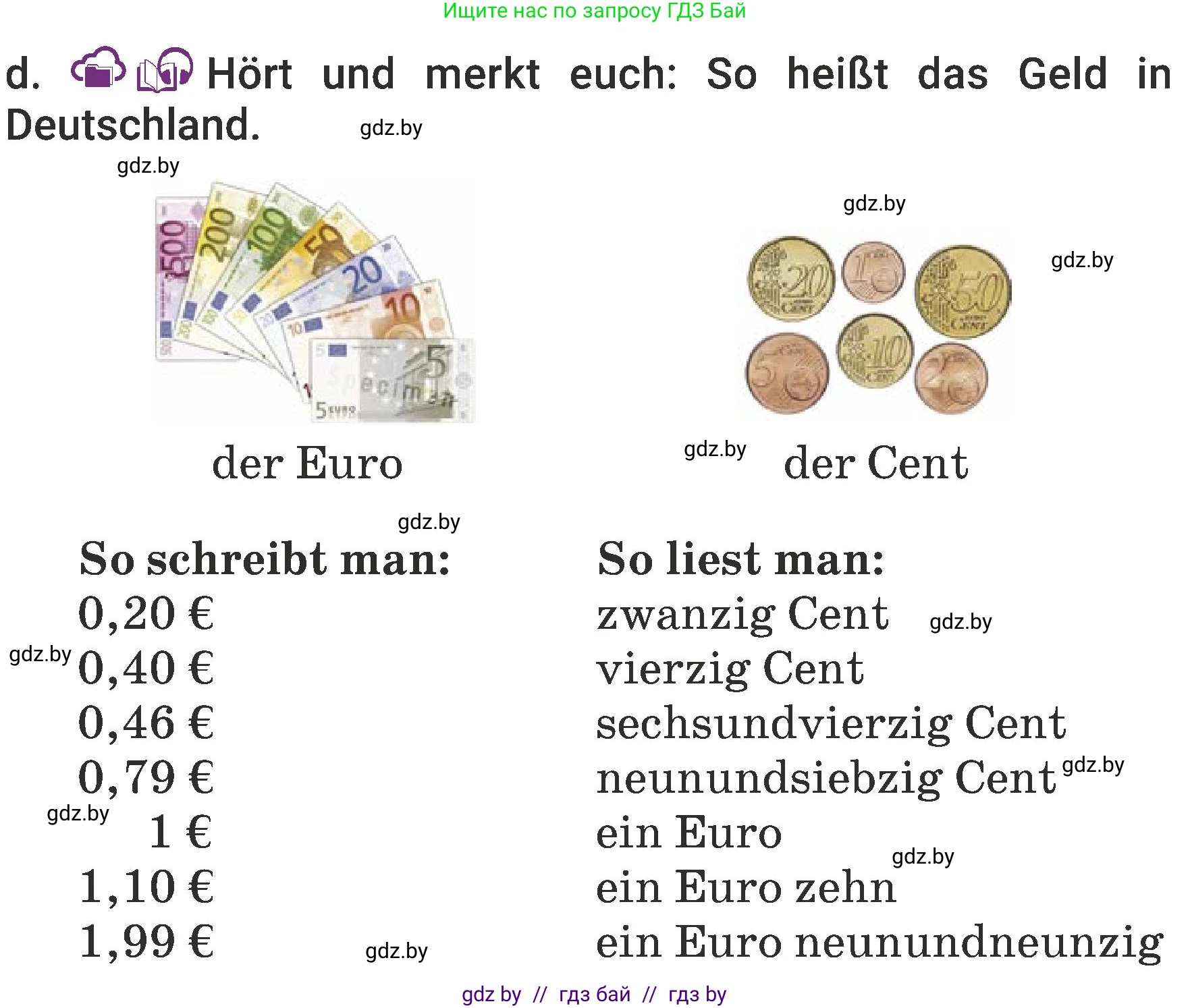 Немецкий язык (Deutsch), 6 класс Учебник (Schülerbuch), авторы: Будько Антонина Филипповна (Budjko Antonina), Урбанович Инна Ювинальевна (Urbanowitsch Ina), издательство Вышэйшая школа, Минск, 2020, бежевого цвета, страница 115, номер d, Условие
