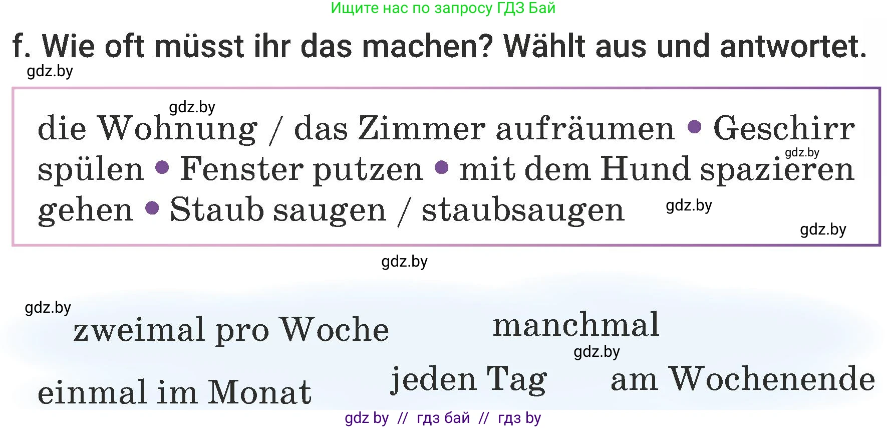 Немецкий язык (Deutsch), 6 класс Учебник (Schülerbuch), авторы: Будько Антонина Филипповна (Budjko Antonina), Урбанович Инна Ювинальевна (Urbanowitsch Ina), издательство Вышэйшая школа, Минск, 2020, бежевого цвета, страница 145, номер f, Условие