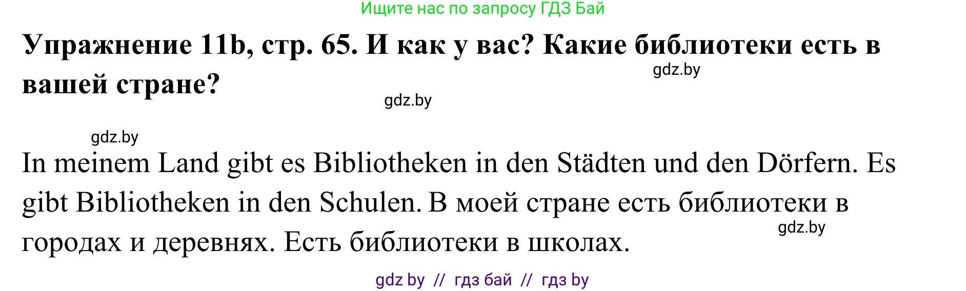 Немецкий язык (Deutsch), 6 класс Учебник (Schülerbuch), авторы: Будько Антонина Филипповна (Budjko Antonina), Урбанович Инна Ювинальевна (Urbanowitsch Ina), издательство Вышэйшая школа, Минск, 2020, бежевого цвета, страница 65, номер b, Решение