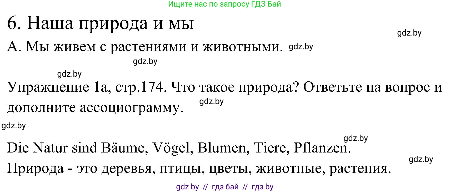 Немецкий язык (Deutsch), 6 класс Учебник (Schülerbuch), авторы: Будько Антонина Филипповна (Budjko Antonina), Урбанович Инна Ювинальевна (Urbanowitsch Ina), издательство Вышэйшая школа, Минск, 2020, бежевого цвета, страница 174, номер a, Решение