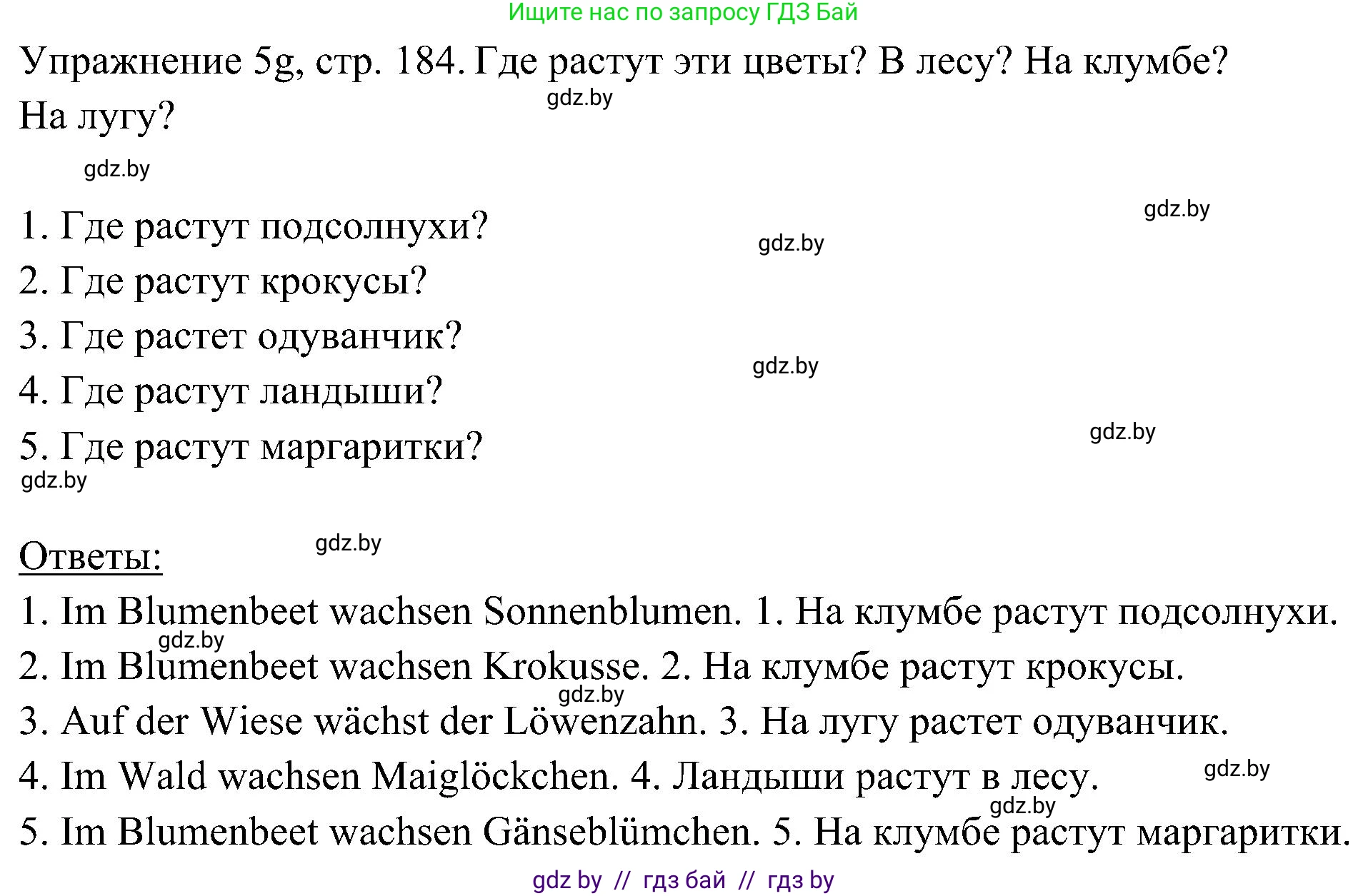 Немецкий язык (Deutsch), 6 класс Учебник (Schülerbuch), авторы: Будько Антонина Филипповна (Budjko Antonina), Урбанович Инна Ювинальевна (Urbanowitsch Ina), издательство Вышэйшая школа, Минск, 2020, бежевого цвета, страница 184, номер g, Решение