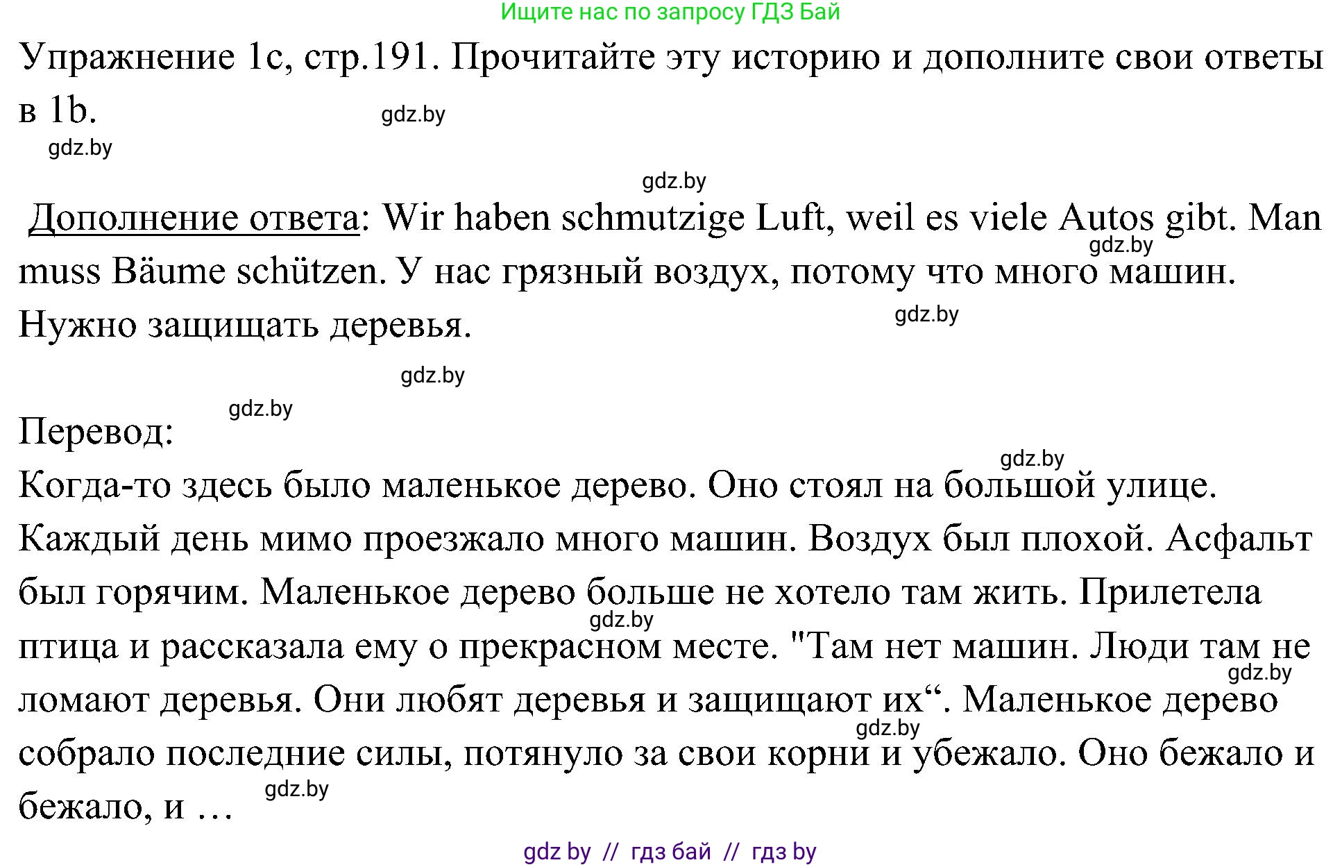 Немецкий язык (Deutsch), 6 класс Учебник (Schülerbuch), авторы: Будько Антонина Филипповна (Budjko Antonina), Урбанович Инна Ювинальевна (Urbanowitsch Ina), издательство Вышэйшая школа, Минск, 2020, бежевого цвета, страница 191, номер c, Решение