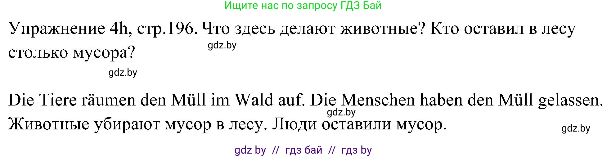 Немецкий язык (Deutsch), 6 класс Учебник (Schülerbuch), авторы: Будько Антонина Филипповна (Budjko Antonina), Урбанович Инна Ювинальевна (Urbanowitsch Ina), издательство Вышэйшая школа, Минск, 2020, бежевого цвета, страница 196, номер h, Решение