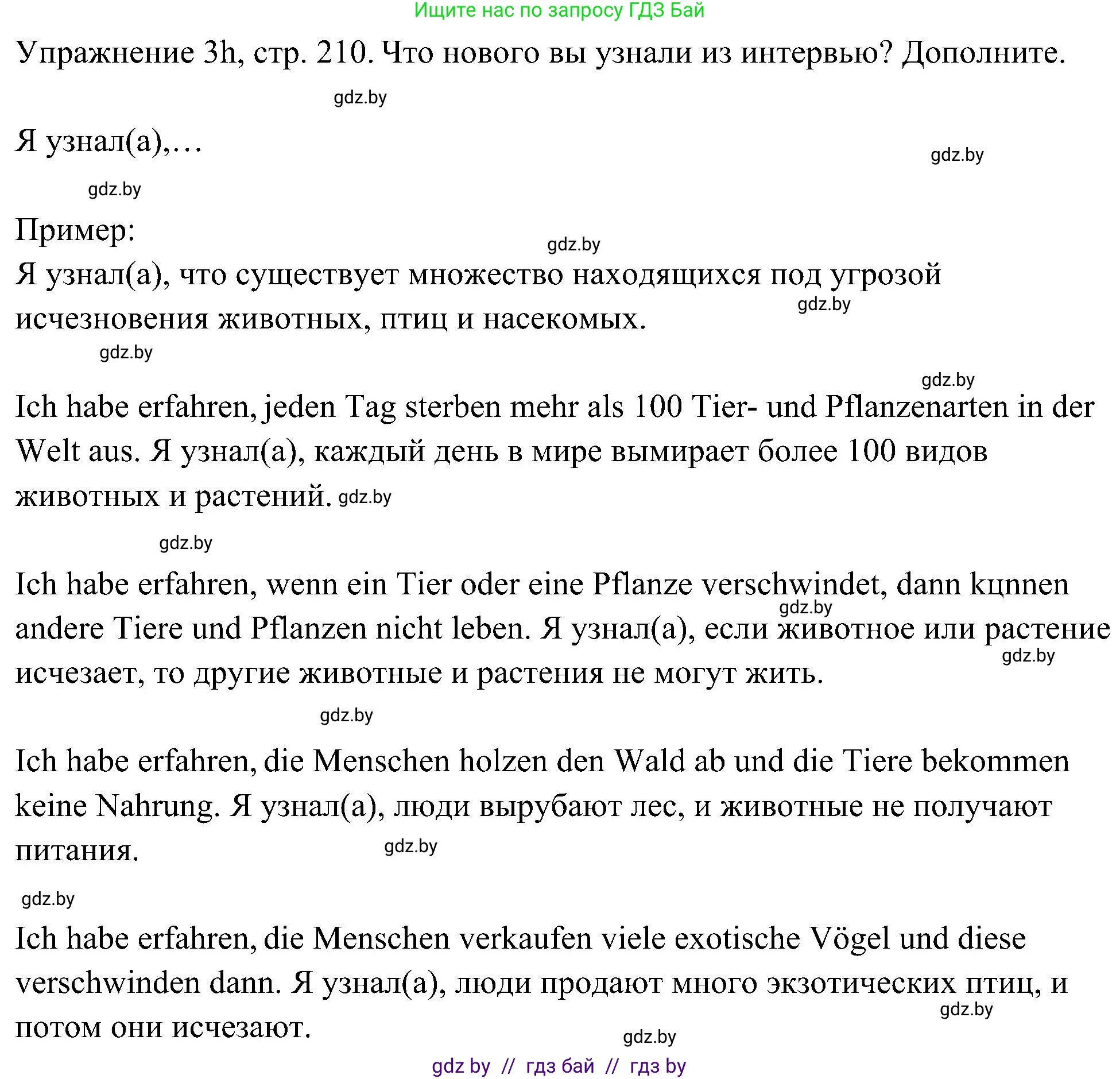 Немецкий язык (Deutsch), 6 класс Учебник (Schülerbuch), авторы: Будько Антонина Филипповна (Budjko Antonina), Урбанович Инна Ювинальевна (Urbanowitsch Ina), издательство Вышэйшая школа, Минск, 2020, бежевого цвета, страница 210, номер h, Решение