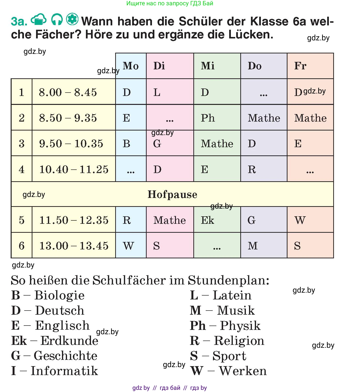 Немецкий язык (Deutsch), 6 класс Учебник (Schülerbuch), авторы: Зуевская Елена Викторовна, Салынская Светлана Ивановна, Негурэ Ольга Вячеславовна, издательство Вышэйшая школа, Минск, 2022, жёлтого цвета, Teil 1, страница 12, номер 3, Условие