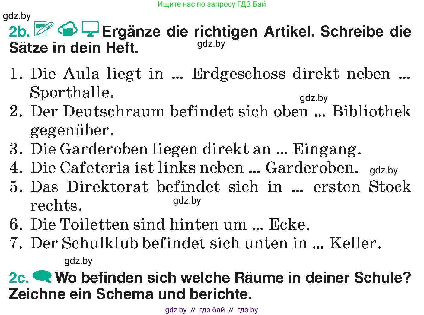 Немецкий язык (Deutsch), 6 класс Учебник (Schülerbuch), авторы: Зуевская Елена Викторовна, Салынская Светлана Ивановна, Негурэ Ольга Вячеславовна, издательство Вышэйшая школа, Минск, 2022, жёлтого цвета, Teil 1, страница 28, номер 2, Условие (продолжение 3)