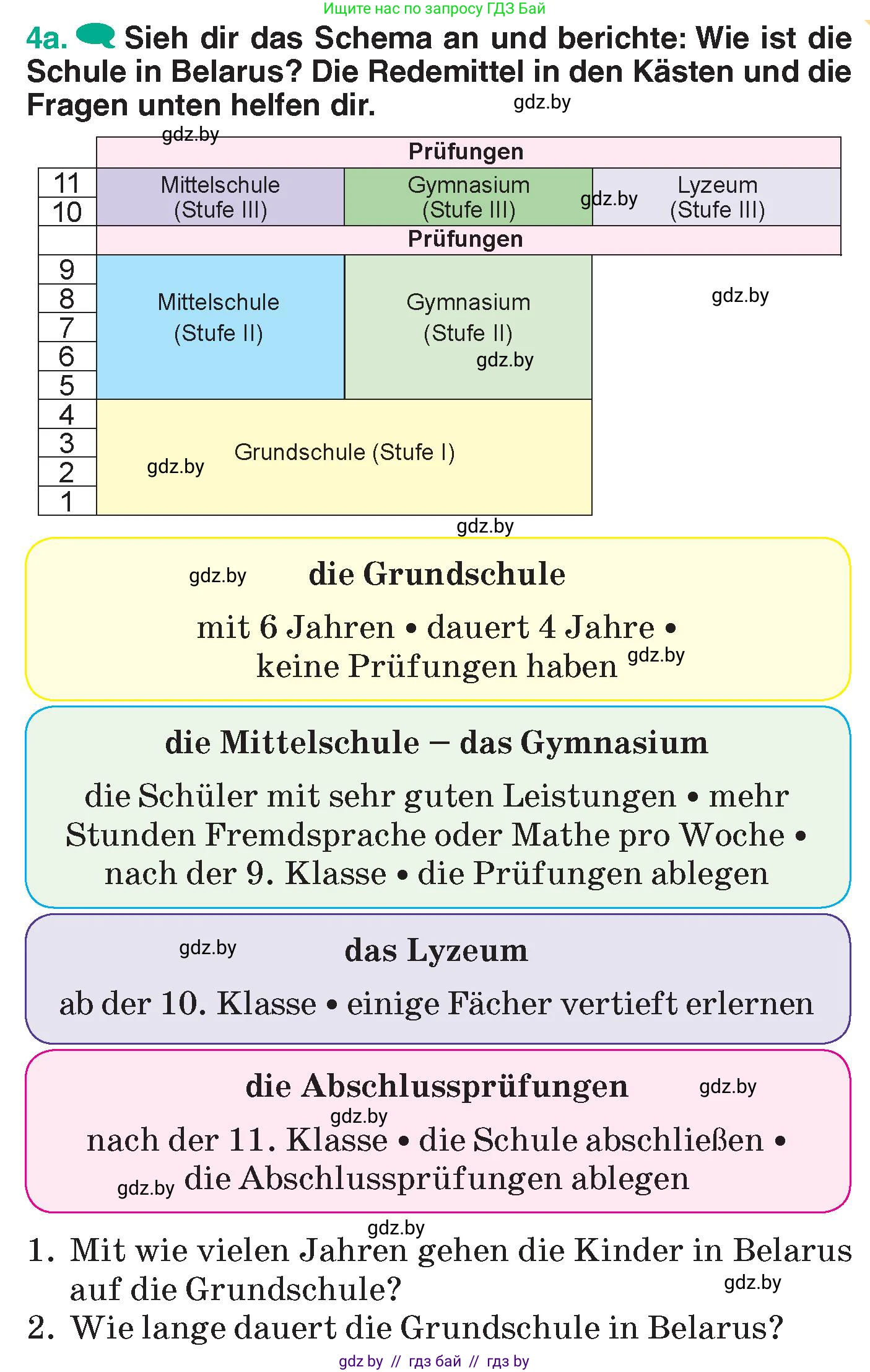 Немецкий язык (Deutsch), 6 класс Учебник (Schülerbuch), авторы: Зуевская Елена Викторовна, Салынская Светлана Ивановна, Негурэ Ольга Вячеславовна, издательство Вышэйшая школа, Минск, 2022, жёлтого цвета, Teil 1, страница 41, номер 4, Условие
