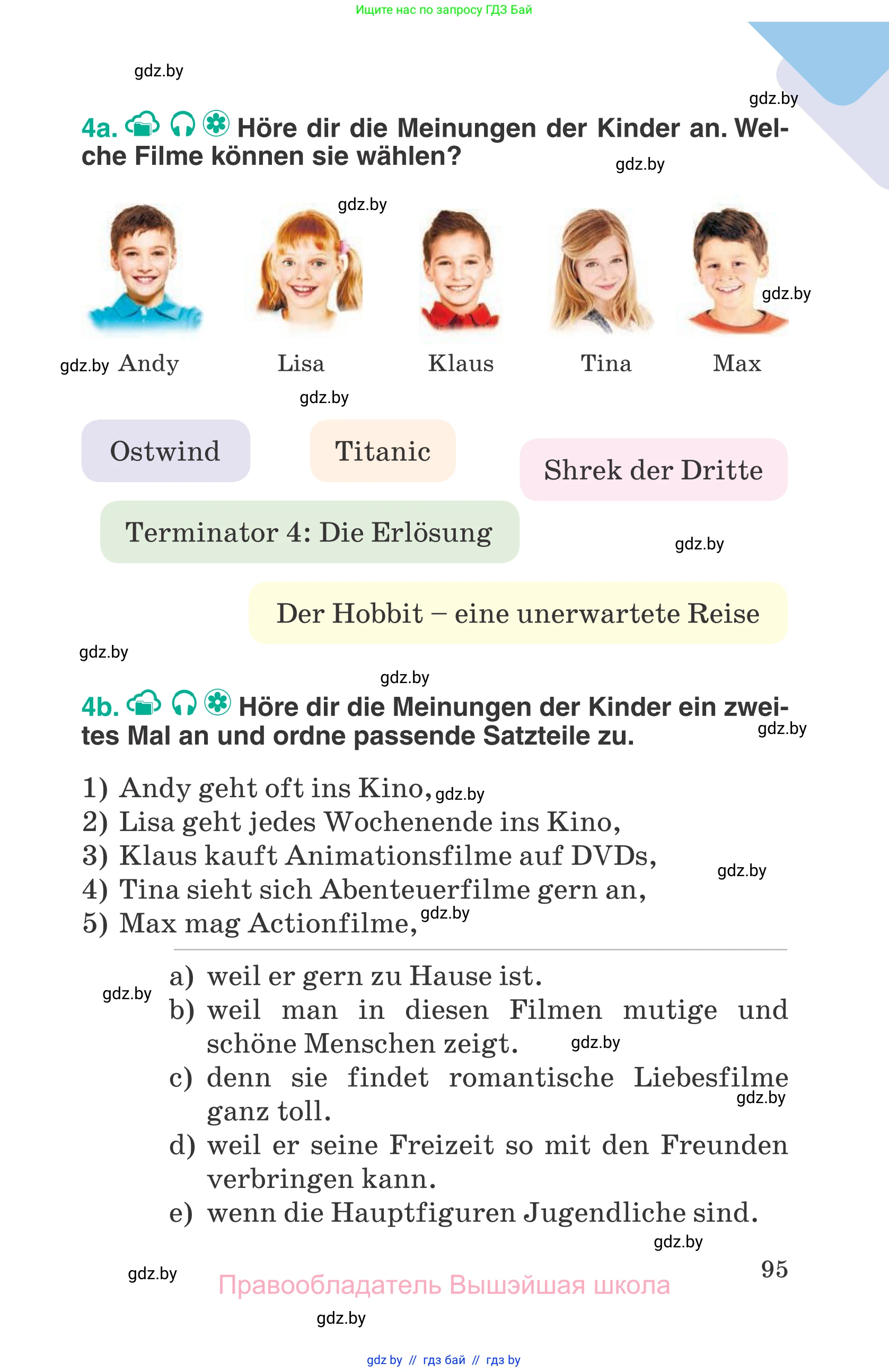 Немецкий язык (Deutsch), 6 класс Учебник (Schülerbuch), авторы: Зуевская Елена Викторовна, Салынская Светлана Ивановна, Негурэ Ольга Вячеславовна, издательство Вышэйшая школа, Минск, 2022, жёлтого цвета, Teil 1, страница 95