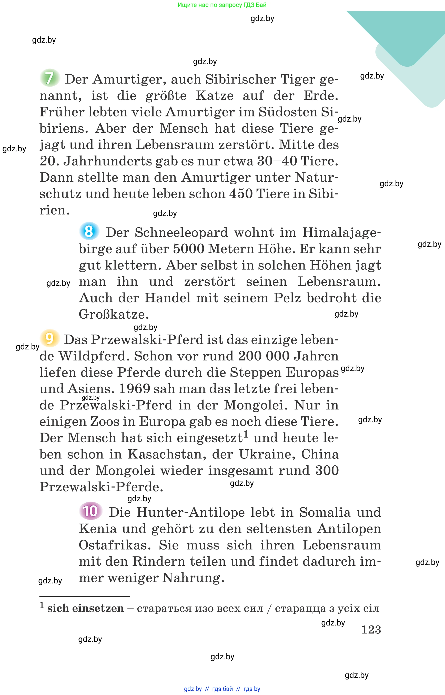 Немецкий язык (Deutsch), 6 класс Учебник (Schülerbuch), авторы: Зуевская Елена Викторовна, Салынская Светлана Ивановна, Негурэ Ольга Вячеславовна, издательство Вышэйшая школа, Минск, 2022, жёлтого цвета, Teil 1, страница 123