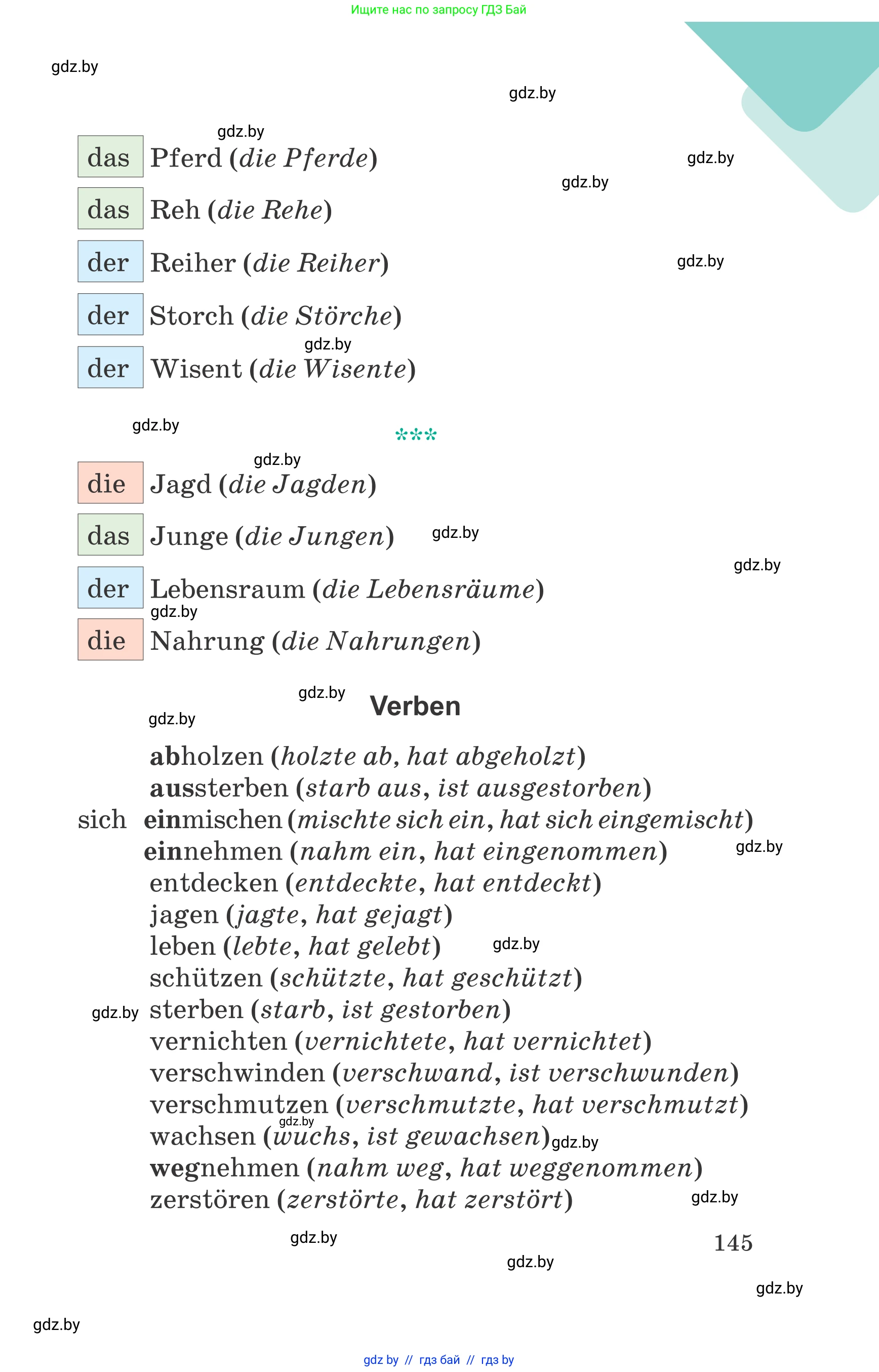 Немецкий язык (Deutsch), 6 класс Учебник (Schülerbuch), авторы: Зуевская Елена Викторовна, Салынская Светлана Ивановна, Негурэ Ольга Вячеславовна, издательство Вышэйшая школа, Минск, 2022, жёлтого цвета, страница 145