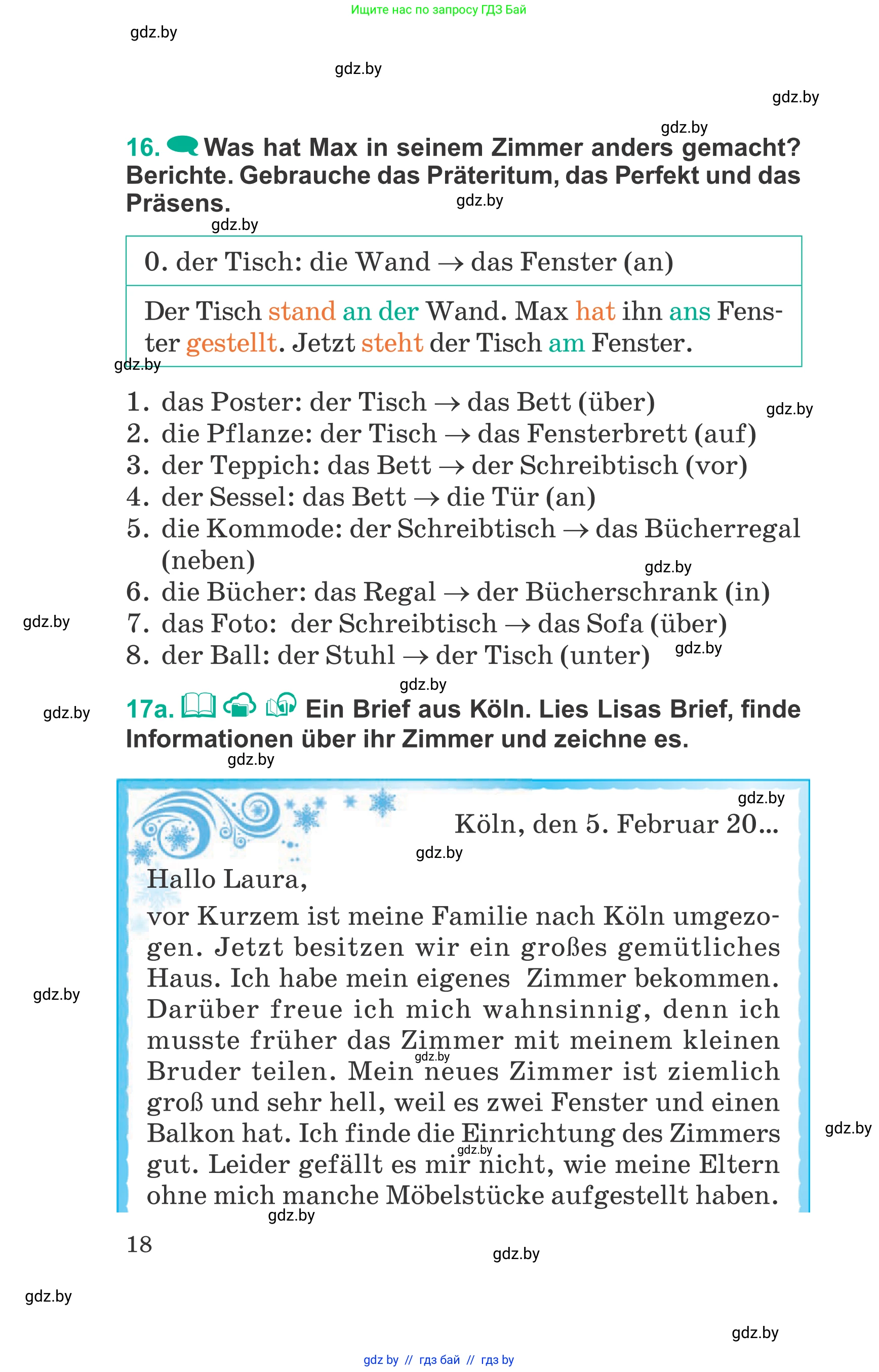 Немецкий язык (Deutsch), 6 класс Учебник (Schülerbuch), авторы: Зуевская Елена Викторовна, Салынская Светлана Ивановна, Негурэ Ольга Вячеславовна, издательство Вышэйшая школа, Минск, 2022, жёлтого цвета, Teil 2, страница 18