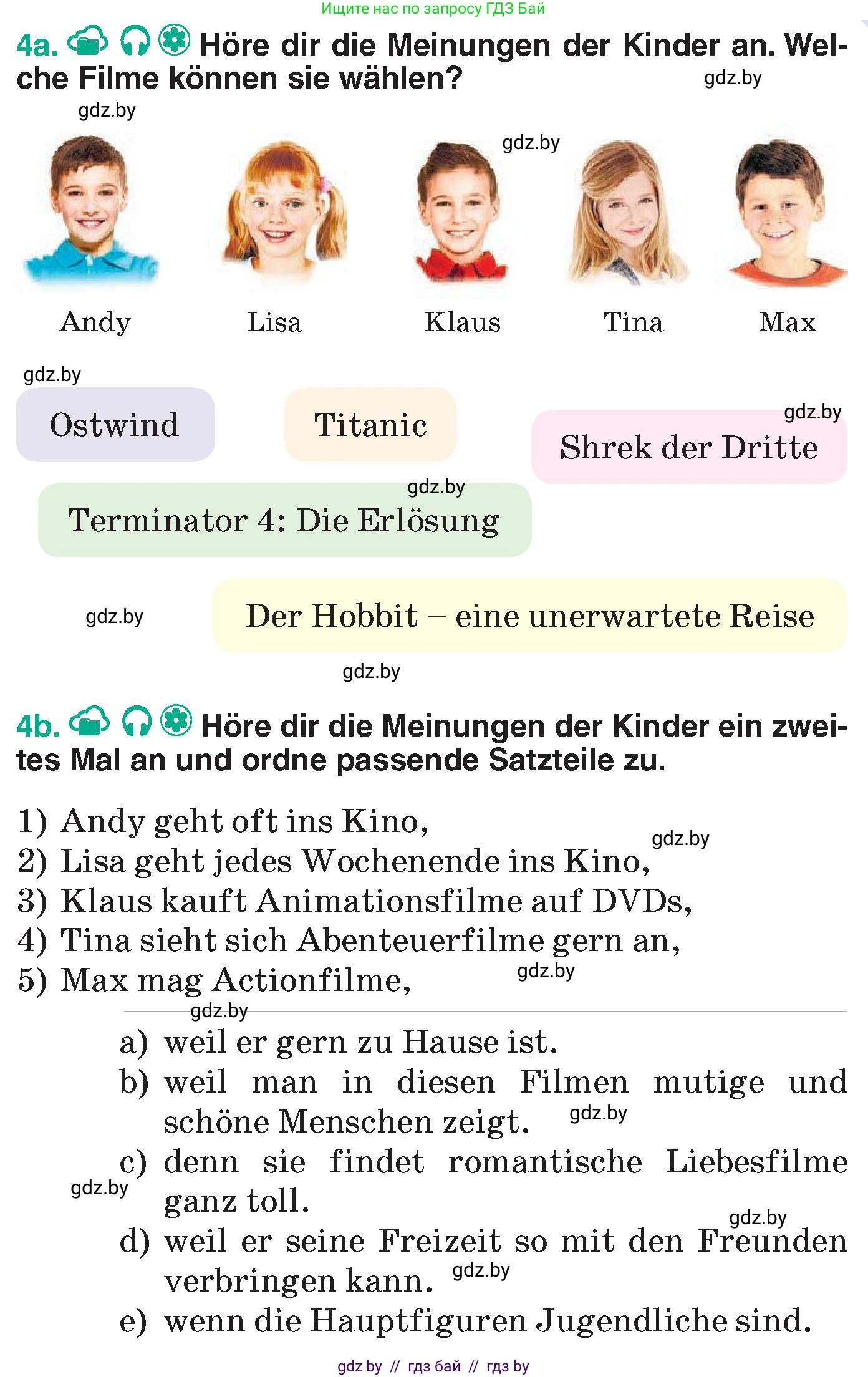 Немецкий язык (Deutsch), 6 класс Учебник (Schülerbuch), авторы: Зуевская Елена Викторовна, Салынская Светлана Ивановна, Негурэ Ольга Вячеславовна, издательство Вышэйшая школа, Минск, 2022, жёлтого цвета, Teil 1, страница 95, номер 4, Условие
