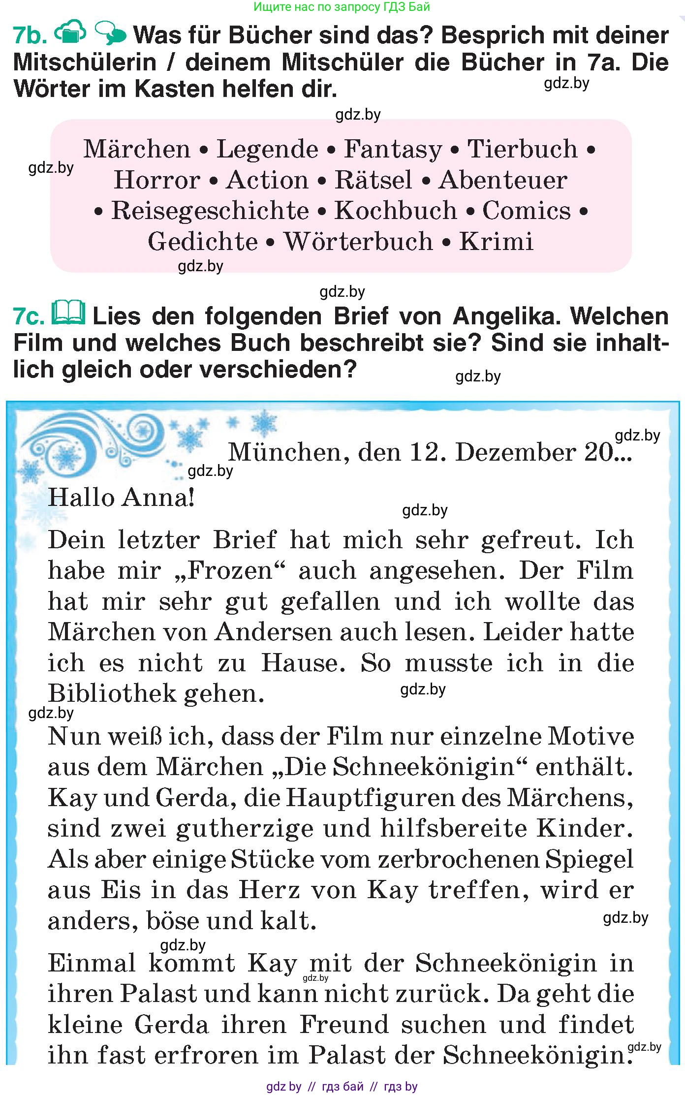 Немецкий язык (Deutsch), 6 класс Учебник (Schülerbuch), авторы: Зуевская Елена Викторовна, Салынская Светлана Ивановна, Негурэ Ольга Вячеславовна, издательство Вышэйшая школа, Минск, 2022, жёлтого цвета, Teil 1, страница 98, номер 7, Условие (продолжение 2)