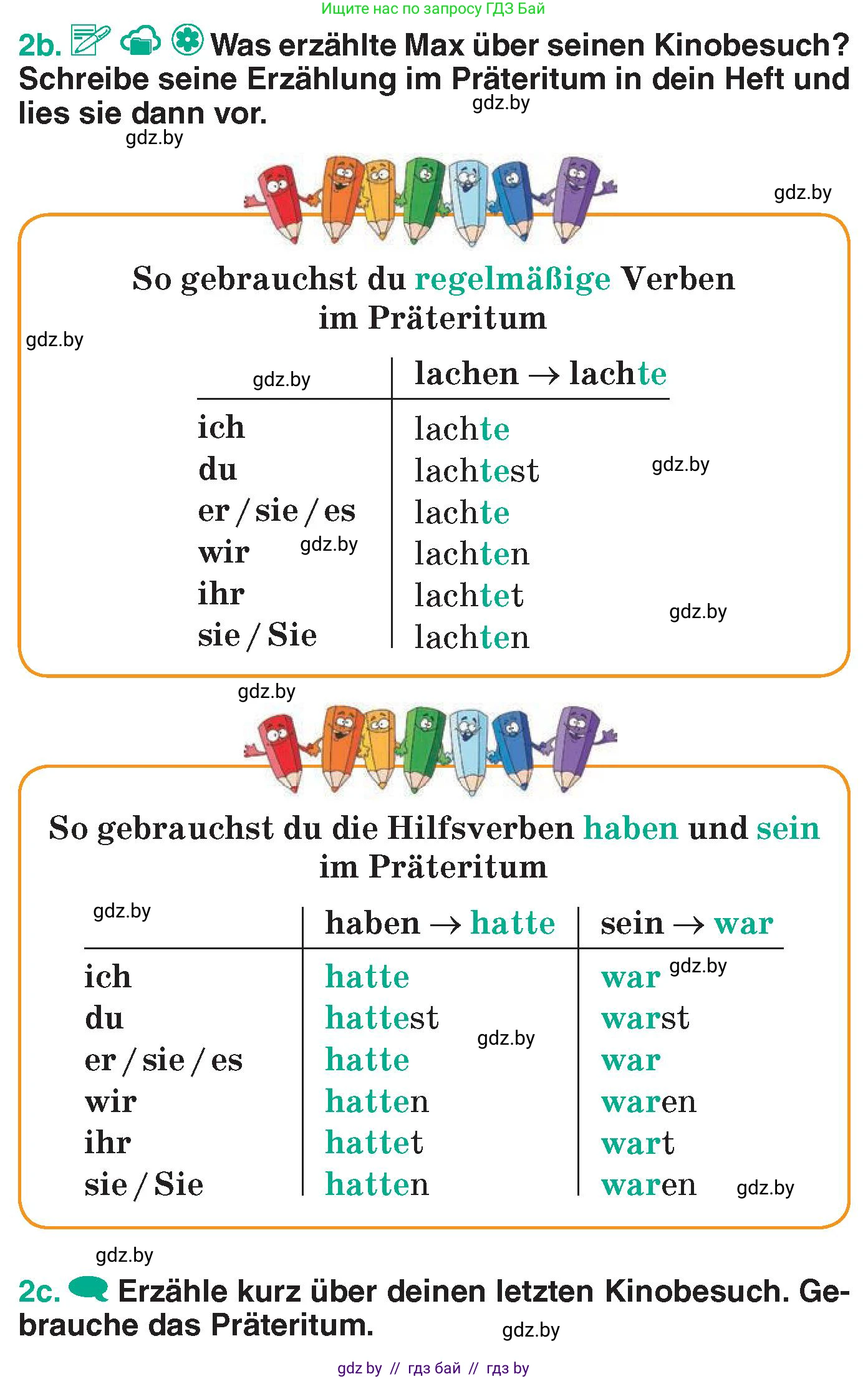 Немецкий язык (Deutsch), 6 класс Учебник (Schülerbuch), авторы: Зуевская Елена Викторовна, Салынская Светлана Ивановна, Негурэ Ольга Вячеславовна, издательство Вышэйшая школа, Минск, 2022, жёлтого цвета, Teil 1, страница 109, номер 2, Условие (продолжение 2)