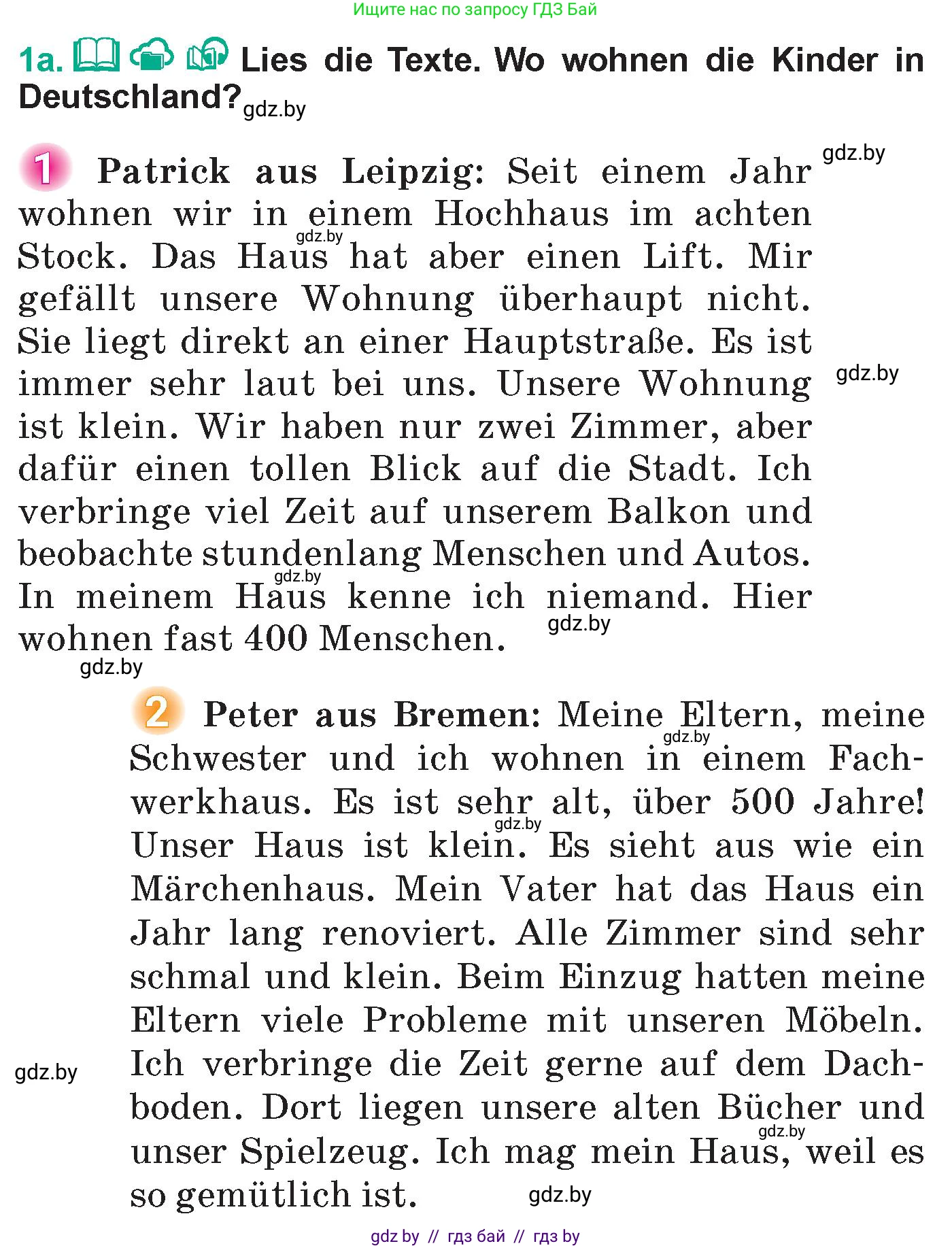 Немецкий язык (Deutsch), 6 класс Учебник (Schülerbuch), авторы: Зуевская Елена Викторовна, Салынская Светлана Ивановна, Негурэ Ольга Вячеславовна, издательство Вышэйшая школа, Минск, 2022, жёлтого цвета, Teil 2, страница 5, номер 1, Условие