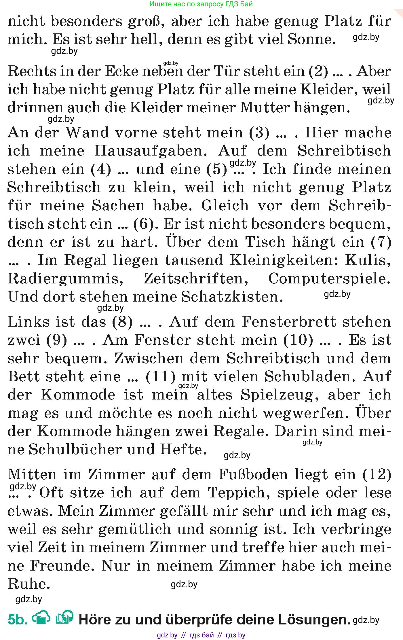 Немецкий язык (Deutsch), 6 класс Учебник (Schülerbuch), авторы: Зуевская Елена Викторовна, Салынская Светлана Ивановна, Негурэ Ольга Вячеславовна, издательство Вышэйшая школа, Минск, 2022, жёлтого цвета, Teil 2, страница 10, номер 5, Условие (продолжение 2)