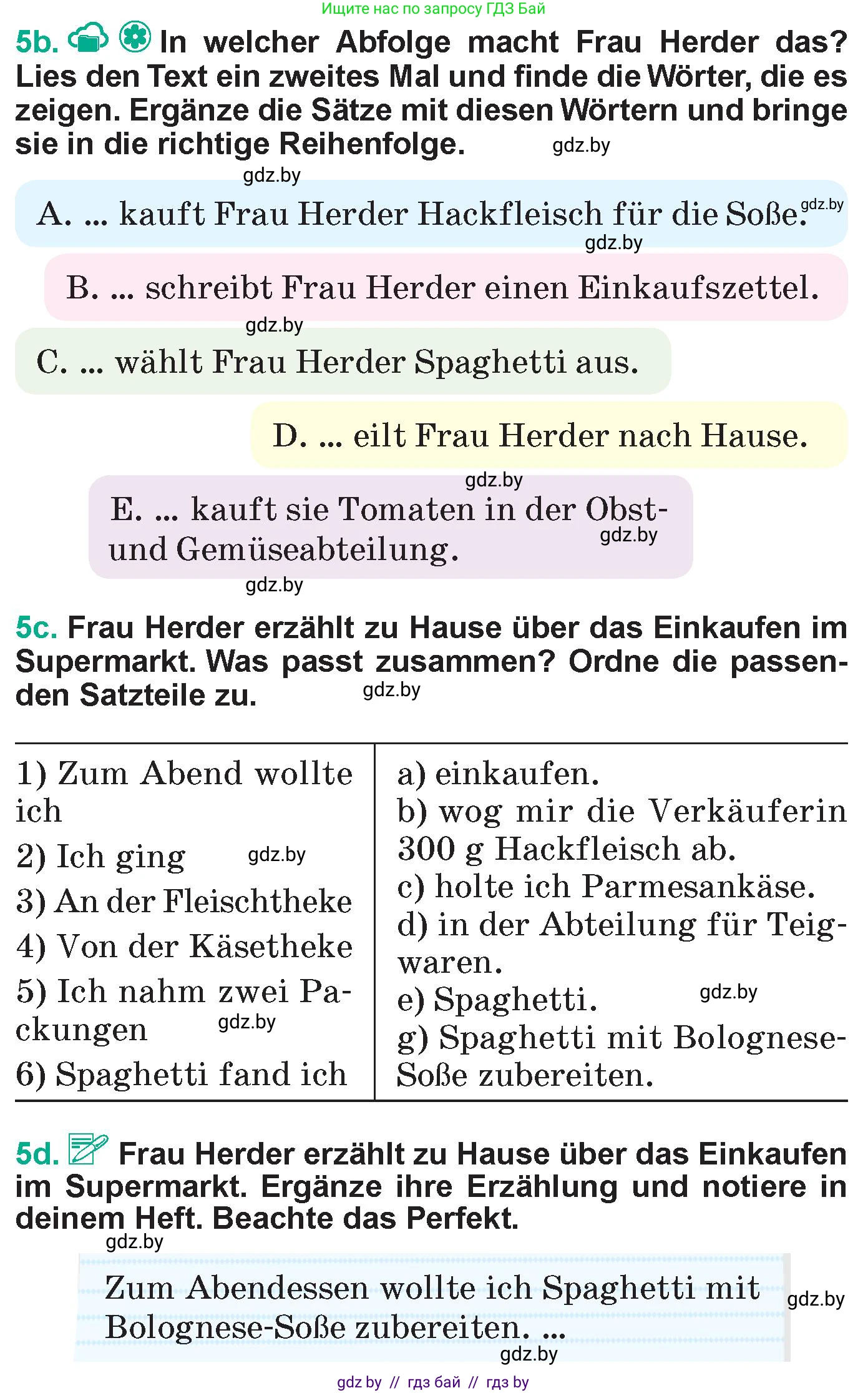 Немецкий язык (Deutsch), 6 класс Учебник (Schülerbuch), авторы: Зуевская Елена Викторовна, Салынская Светлана Ивановна, Негурэ Ольга Вячеславовна, издательство Вышэйшая школа, Минск, 2022, жёлтого цвета, Teil 2, страница 53, номер 5, Условие (продолжение 2)