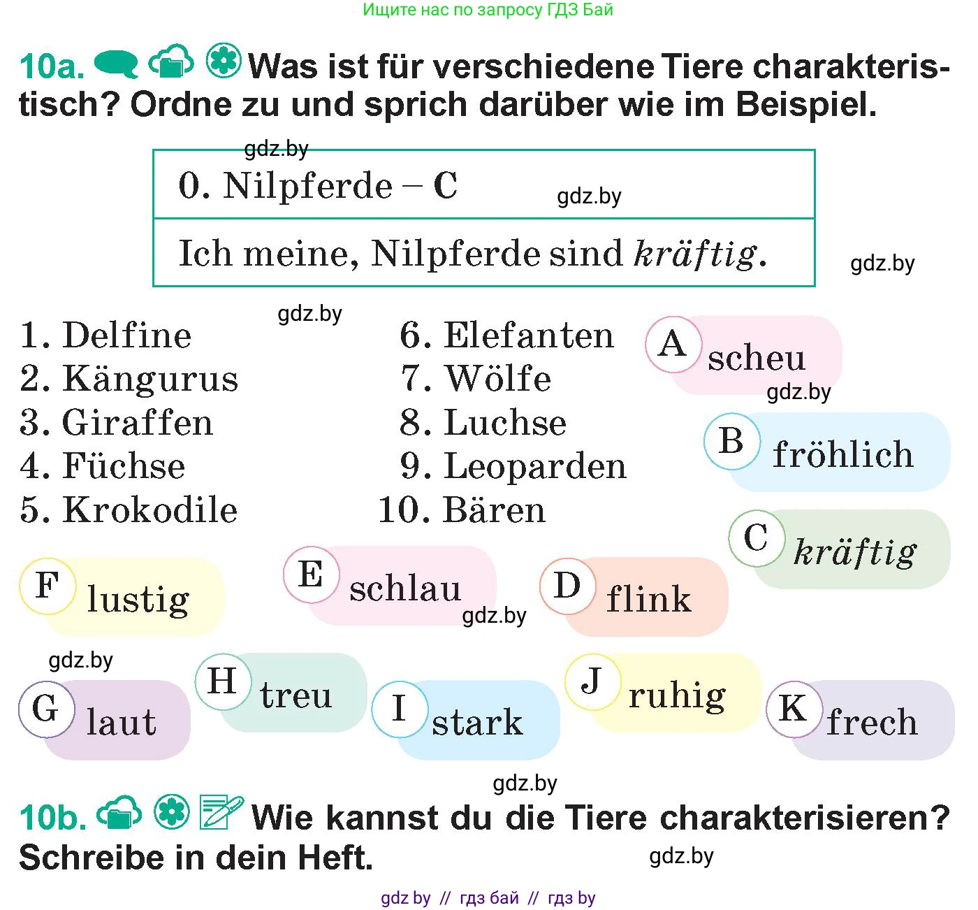 Немецкий язык (Deutsch), 6 класс Учебник (Schülerbuch), авторы: Зуевская Елена Викторовна, Салынская Светлана Ивановна, Негурэ Ольга Вячеславовна, издательство Вышэйшая школа, Минск, 2022, жёлтого цвета, Teil 2, страница 131, номер 10, Условие