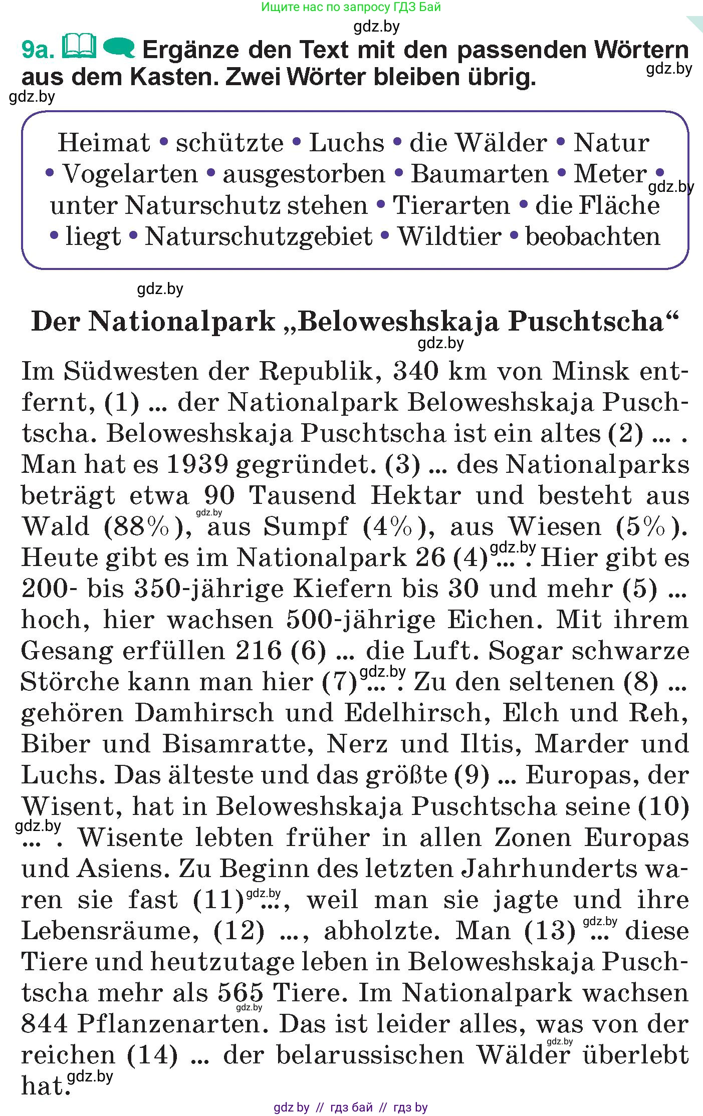 Немецкий язык (Deutsch), 6 класс Учебник (Schülerbuch), авторы: Зуевская Елена Викторовна, Салынская Светлана Ивановна, Негурэ Ольга Вячеславовна, издательство Вышэйшая школа, Минск, 2022, жёлтого цвета, Teil 2, страница 139, номер 9, Условие