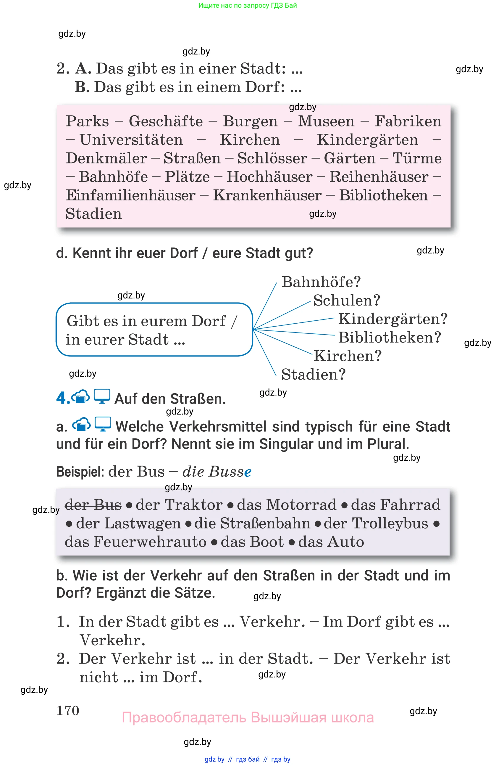 Немецкий язык (Deutsch), 7 класс Учебник (Schülerbuch), авторы: Будько Антонина Филипповна (Budjko Antonina), Урбанович Инна Ювинальевна (Urbanowitsch Ina), издательство Вышэйшая школа, Минск, 2021, страница 170
