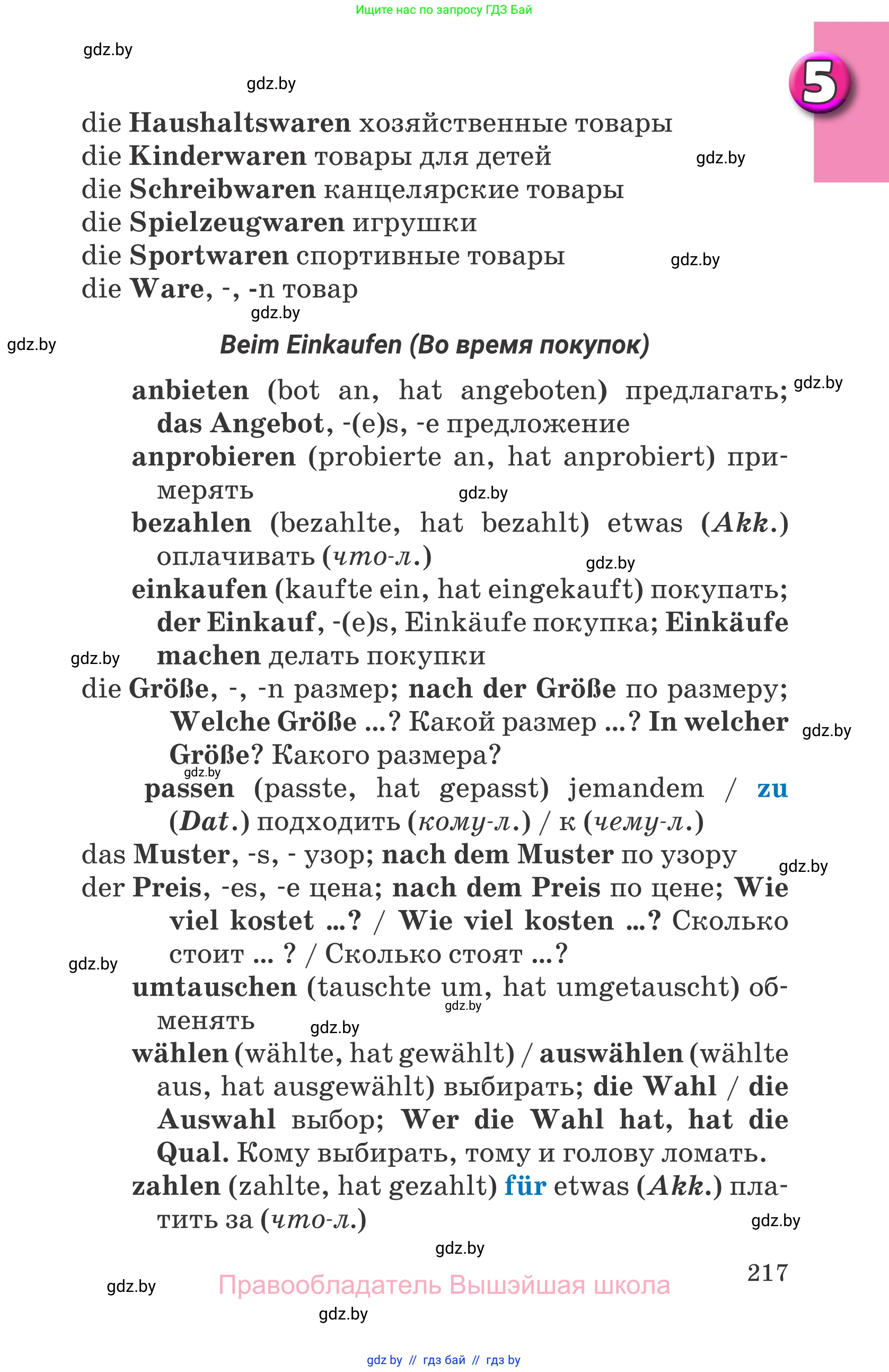 Немецкий язык (Deutsch), 7 класс Учебник (Schülerbuch), авторы: Будько Антонина Филипповна (Budjko Antonina), Урбанович Инна Ювинальевна (Urbanowitsch Ina), издательство Вышэйшая школа, Минск, 2021, страница 217