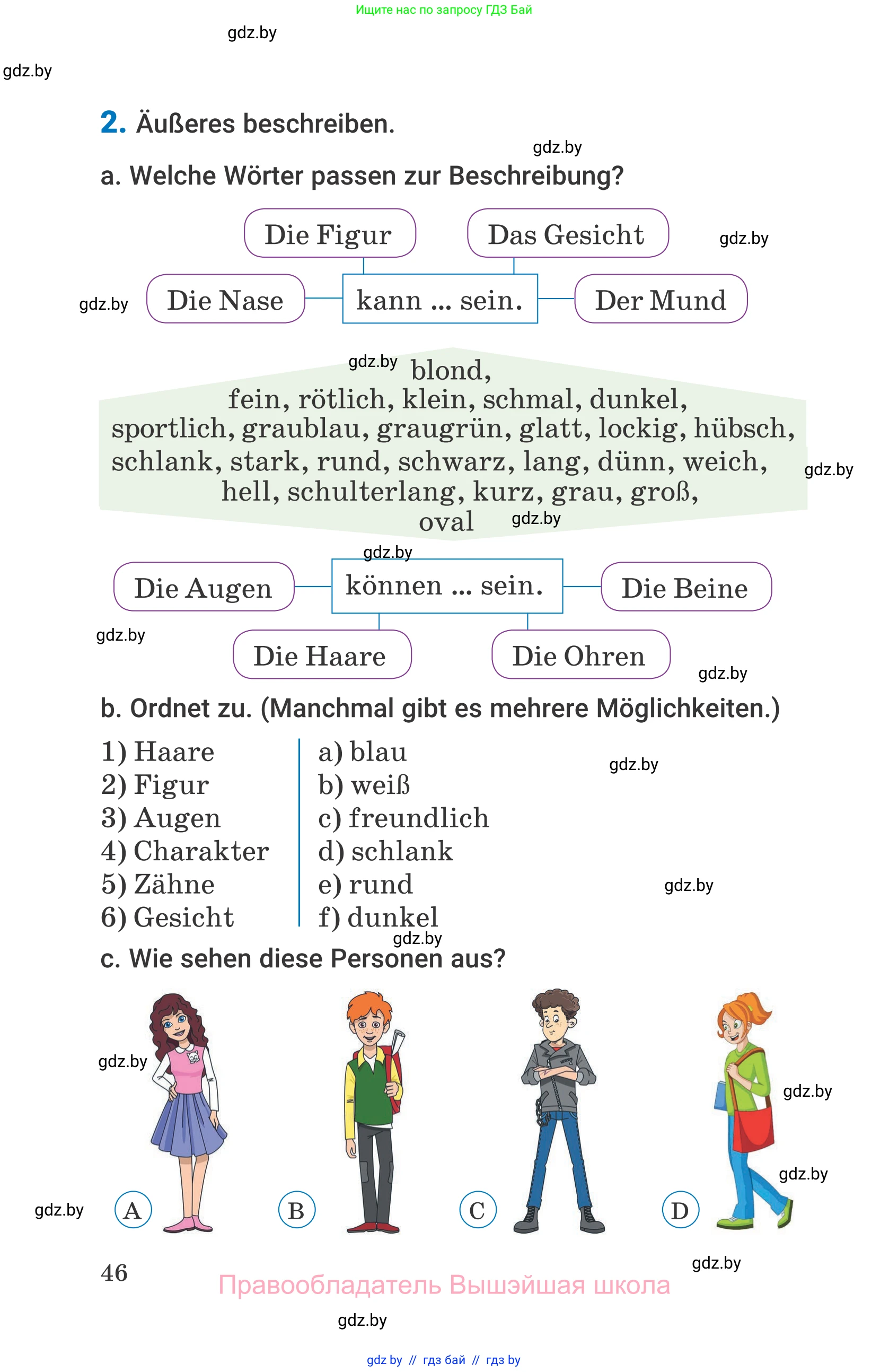 Немецкий язык (Deutsch), 7 класс Учебник (Schülerbuch), авторы: Будько Антонина Филипповна (Budjko Antonina), Урбанович Инна Ювинальевна (Urbanowitsch Ina), издательство Вышэйшая школа, Минск, 2021, страница 46