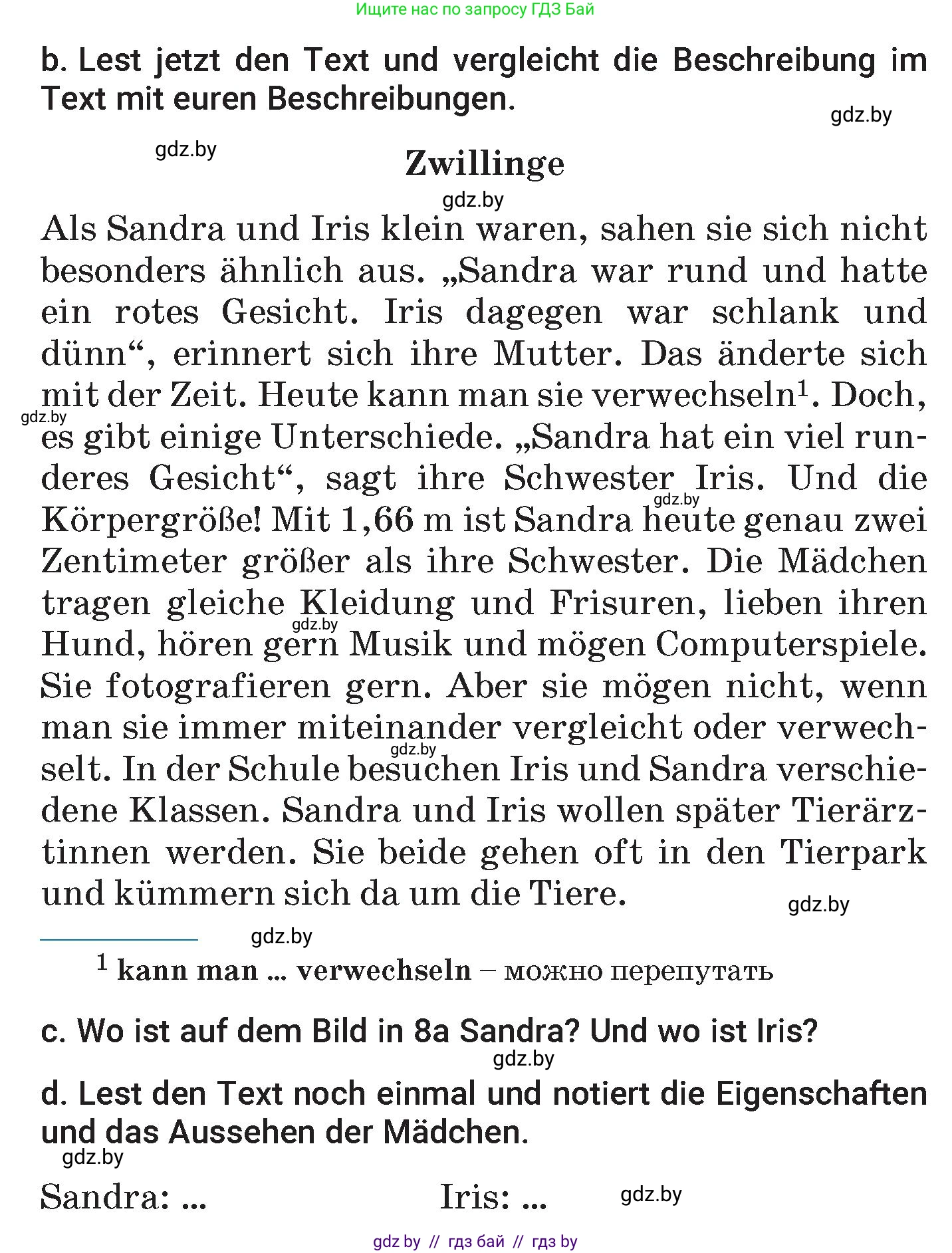 Немецкий язык (Deutsch), 7 класс Учебник (Schülerbuch), авторы: Будько Антонина Филипповна (Budjko Antonina), Урбанович Инна Ювинальевна (Urbanowitsch Ina), издательство Вышэйшая школа, Минск, 2021, страница 55, номер 8, Условие (продолжение 2)