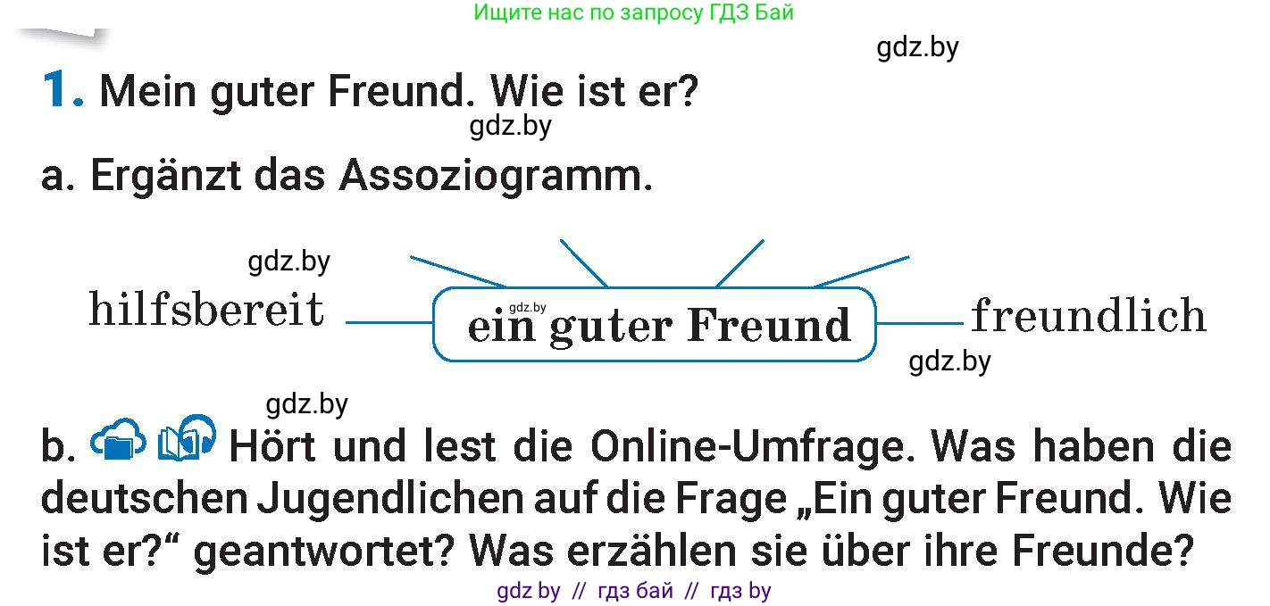 Немецкий язык (Deutsch), 7 класс Учебник (Schülerbuch), авторы: Будько Антонина Филипповна (Budjko Antonina), Урбанович Инна Ювинальевна (Urbanowitsch Ina), издательство Вышэйшая школа, Минск, 2021, страница 70, номер 1, Условие