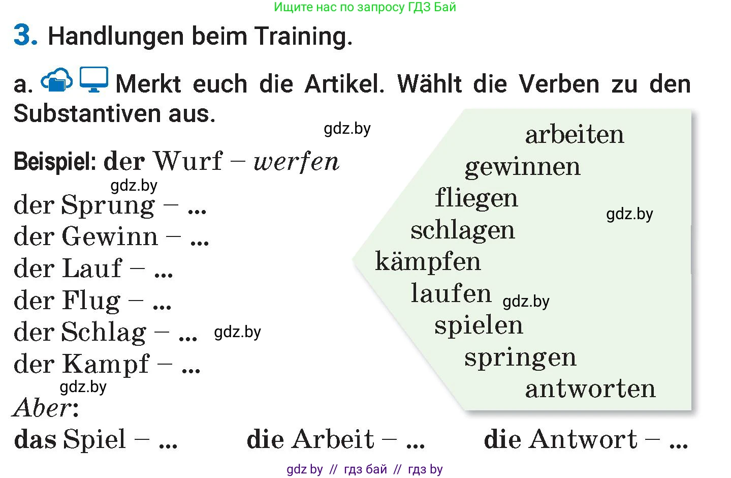 Немецкий язык (Deutsch), 7 класс Учебник (Schülerbuch), авторы: Будько Антонина Филипповна (Budjko Antonina), Урбанович Инна Ювинальевна (Urbanowitsch Ina), издательство Вышэйшая школа, Минск, 2021, страница 105, номер 3, Условие
