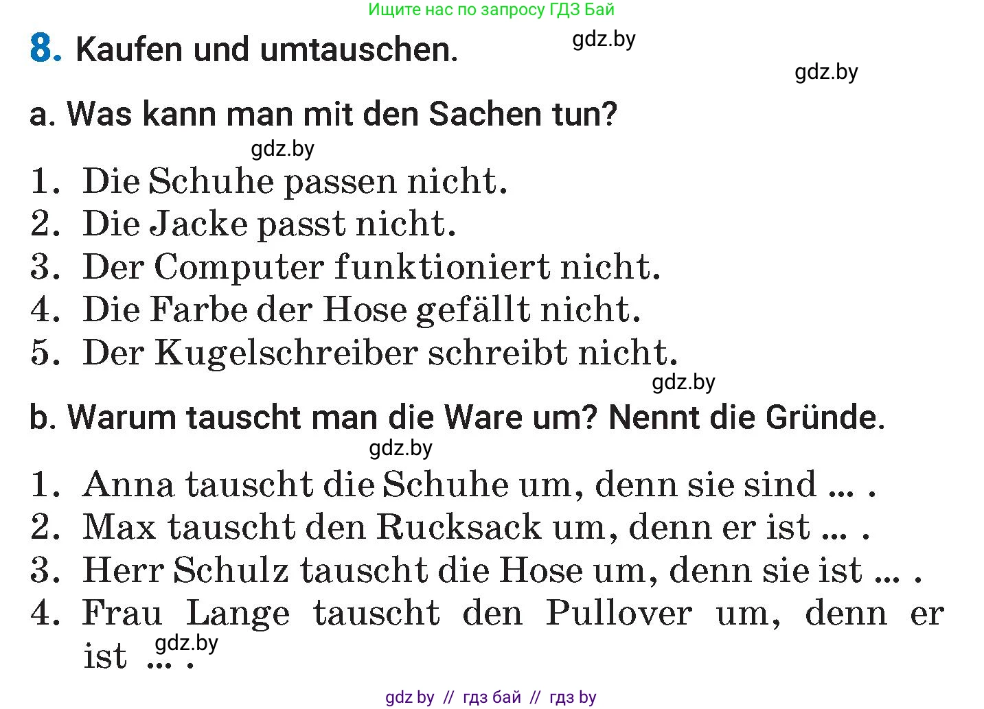 Немецкий язык (Deutsch), 7 класс Учебник (Schülerbuch), авторы: Будько Антонина Филипповна (Budjko Antonina), Урбанович Инна Ювинальевна (Urbanowitsch Ina), издательство Вышэйшая школа, Минск, 2021, страница 213, номер 8, Условие