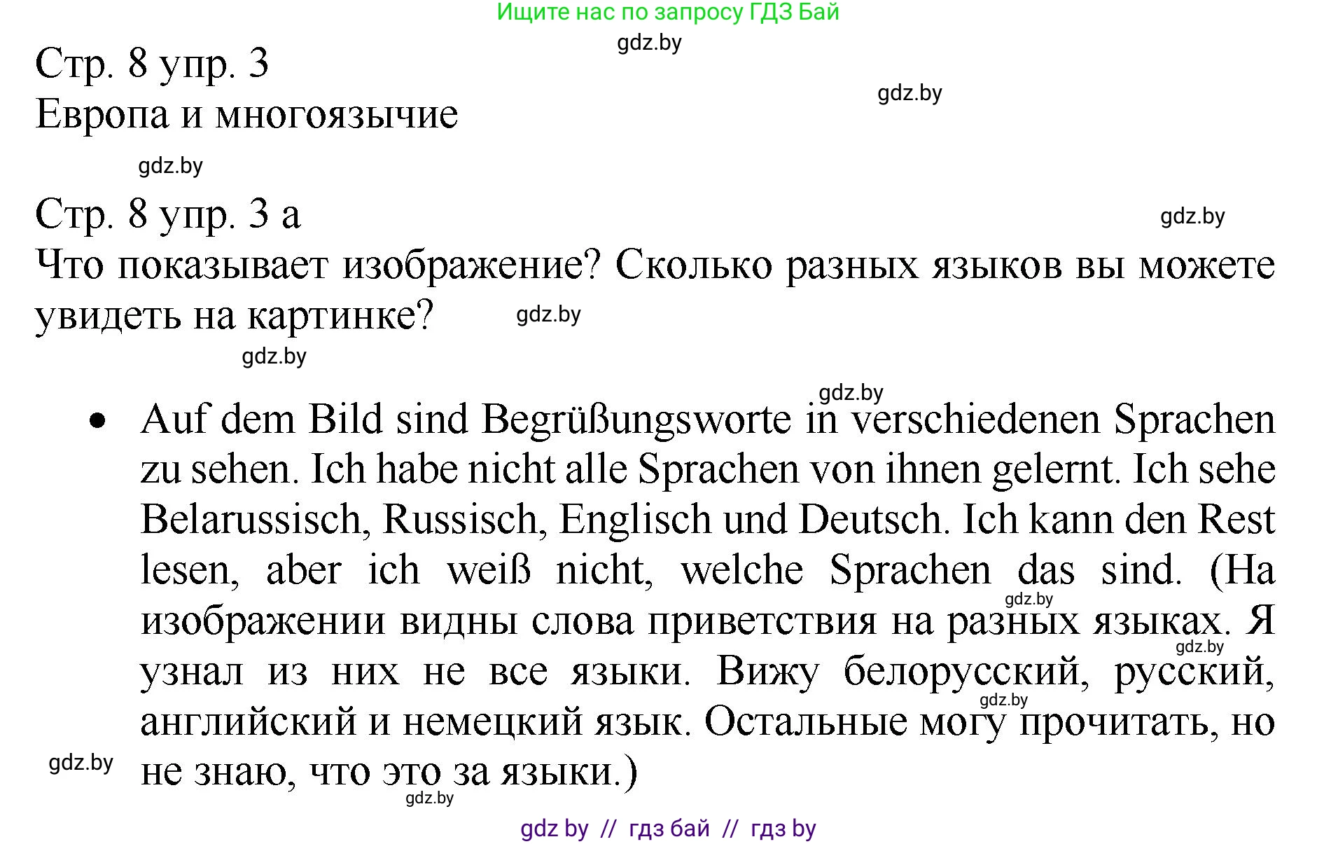 Немецкий язык (Deutsch), 7 класс Учебник (Schülerbuch), авторы: Будько Антонина Филипповна (Budjko Antonina), Урбанович Инна Ювинальевна (Urbanowitsch Ina), издательство Вышэйшая школа, Минск, 2021, страница 8, номер 3, Решение