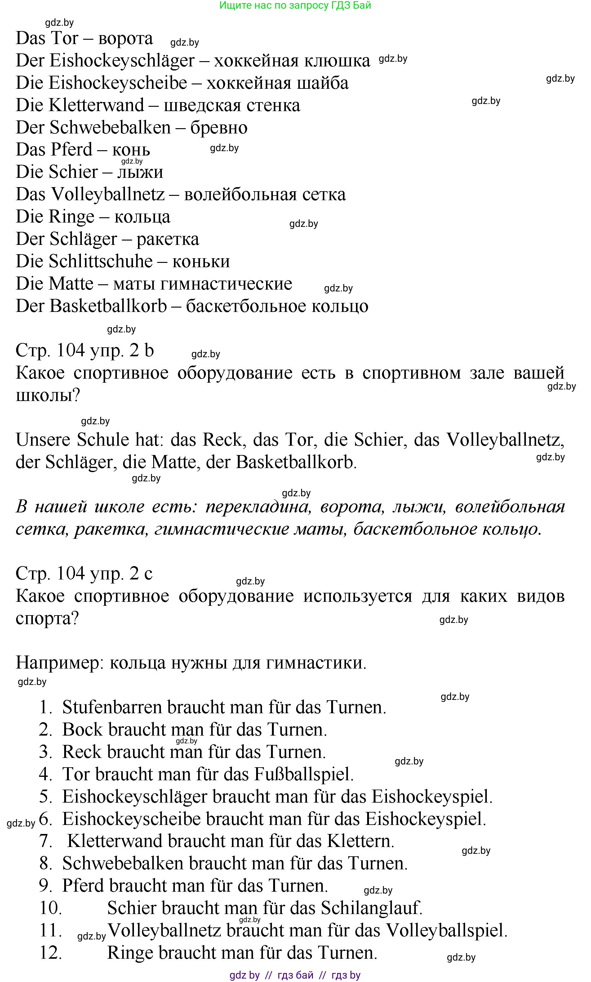 Немецкий язык (Deutsch), 7 класс Учебник (Schülerbuch), авторы: Будько Антонина Филипповна (Budjko Antonina), Урбанович Инна Ювинальевна (Urbanowitsch Ina), издательство Вышэйшая школа, Минск, 2021, страница 103, номер 2, Решение (продолжение 2)