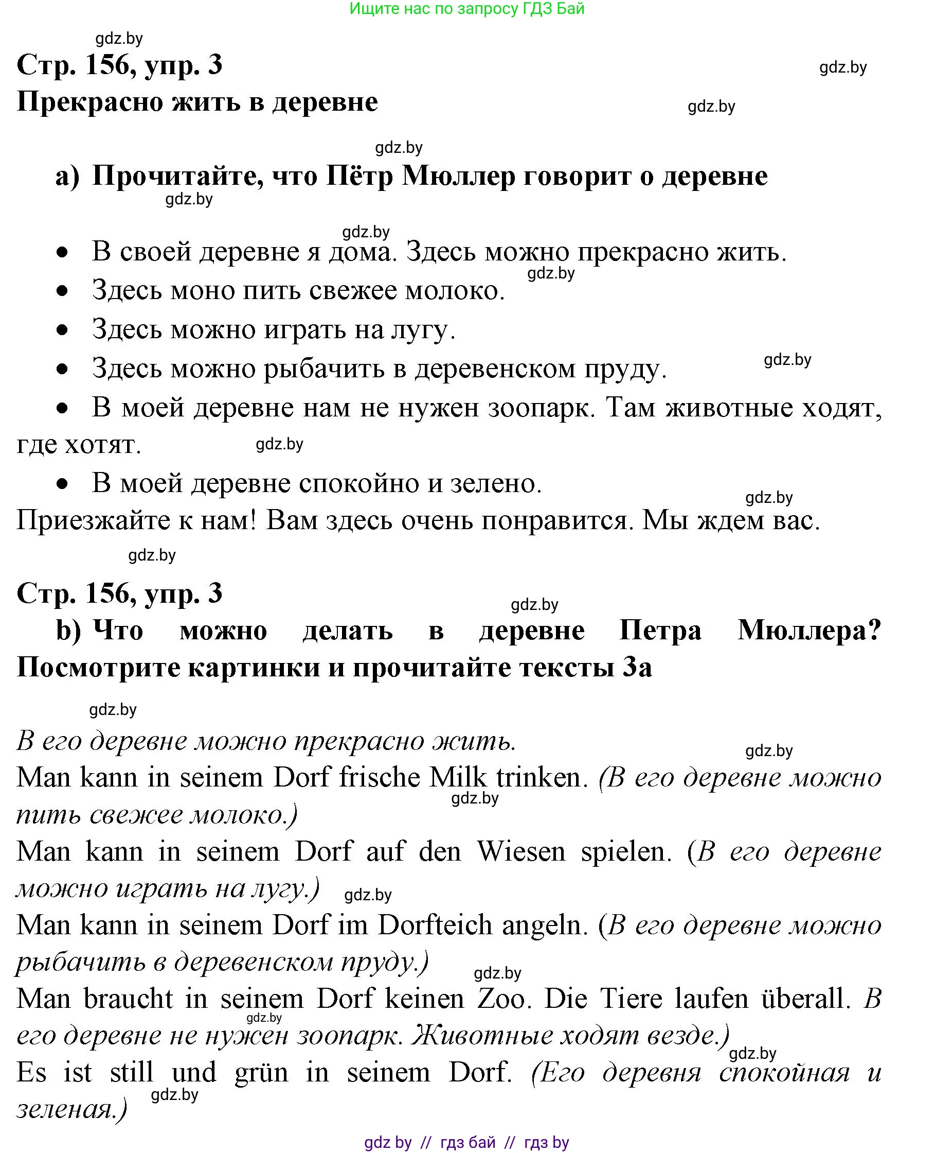 Немецкий язык (Deutsch), 7 класс Учебник (Schülerbuch), авторы: Будько Антонина Филипповна (Budjko Antonina), Урбанович Инна Ювинальевна (Urbanowitsch Ina), издательство Вышэйшая школа, Минск, 2021, страница 156, номер 3, Решение