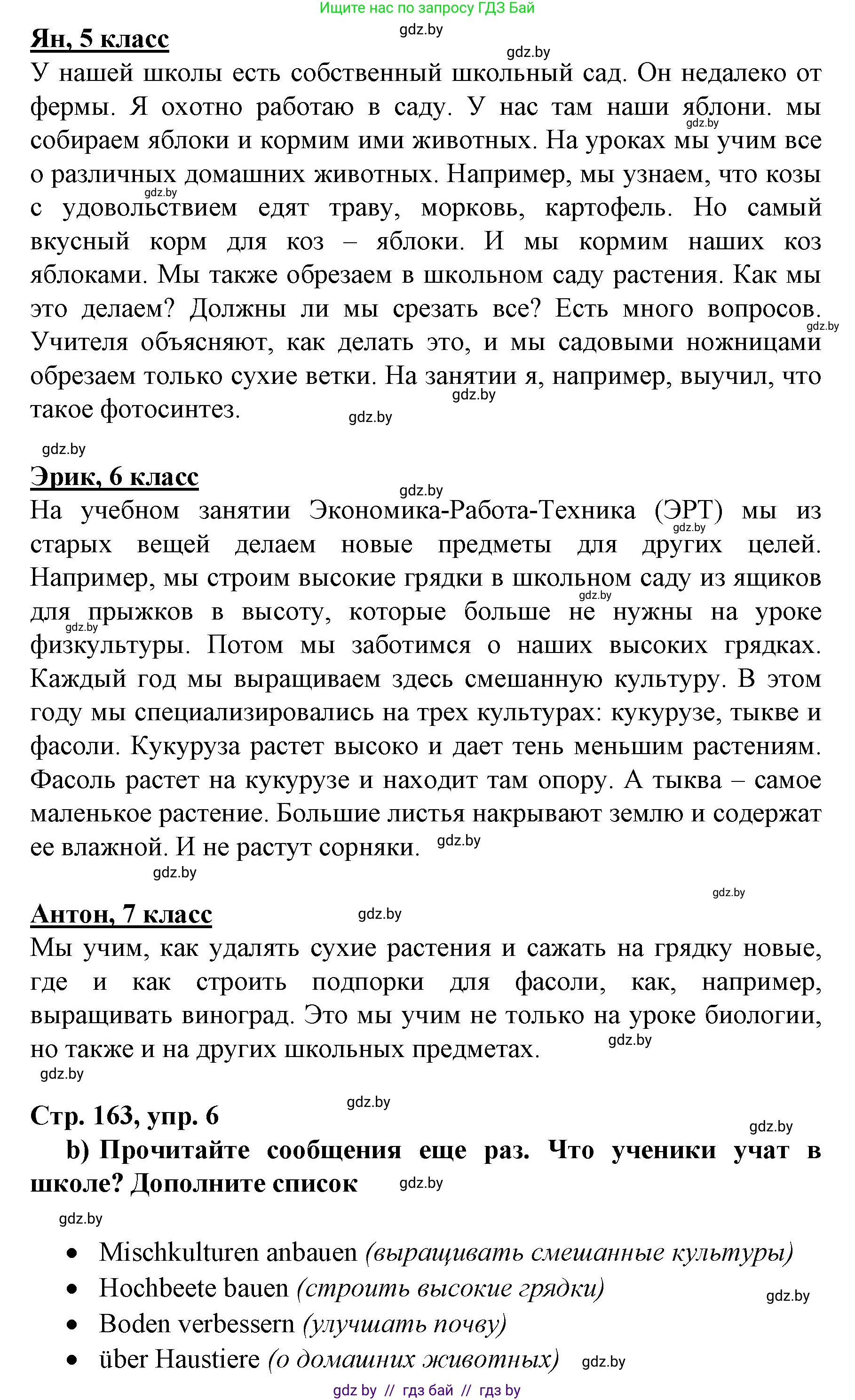 Немецкий язык (Deutsch), 7 класс Учебник (Schülerbuch), авторы: Будько Антонина Филипповна (Budjko Antonina), Урбанович Инна Ювинальевна (Urbanowitsch Ina), издательство Вышэйшая школа, Минск, 2021, страница 161, номер 6, Решение (продолжение 2)