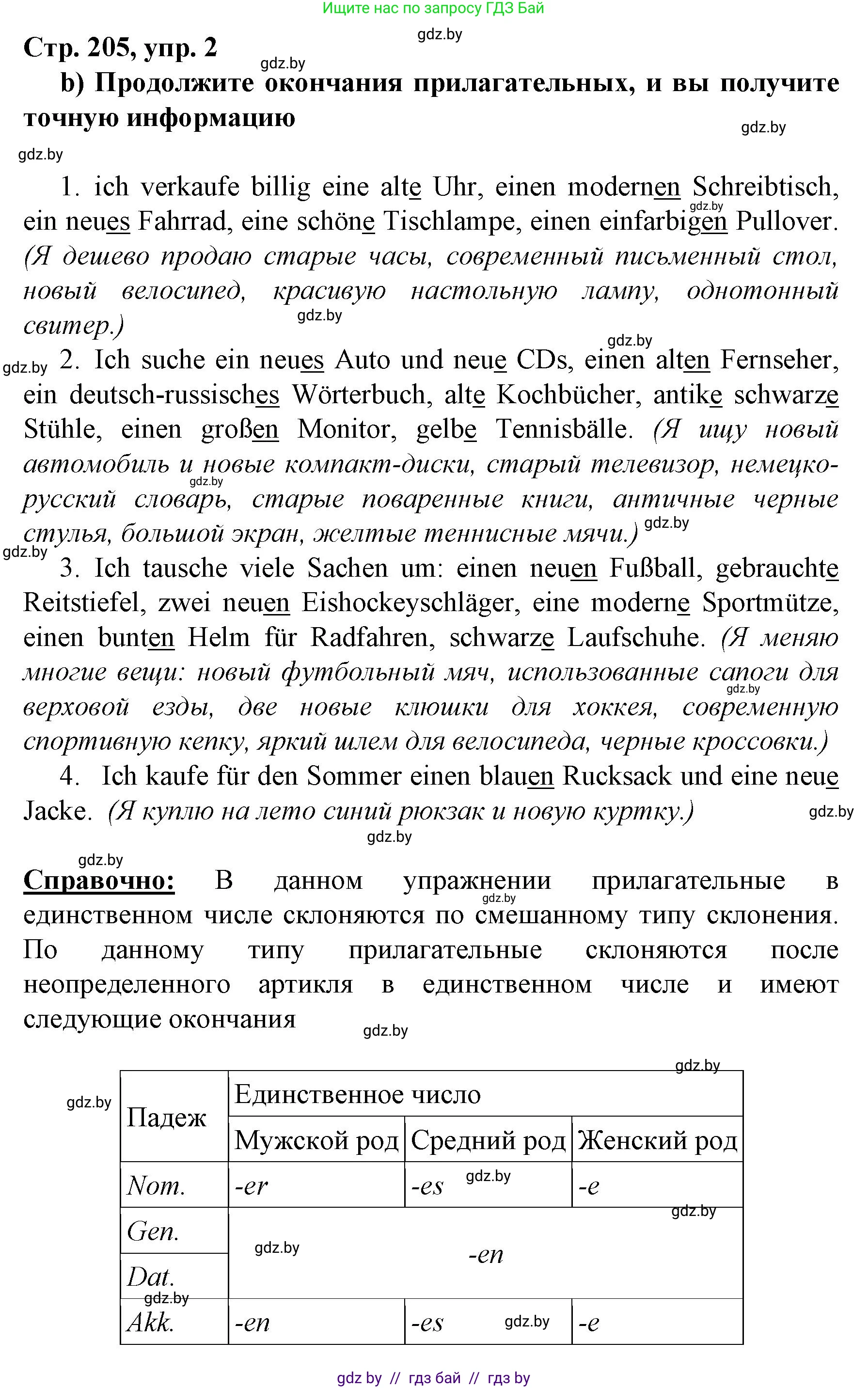 Немецкий язык (Deutsch), 7 класс Учебник (Schülerbuch), авторы: Будько Антонина Филипповна (Budjko Antonina), Урбанович Инна Ювинальевна (Urbanowitsch Ina), издательство Вышэйшая школа, Минск, 2021, страница 205, номер 2, Решение (продолжение 2)