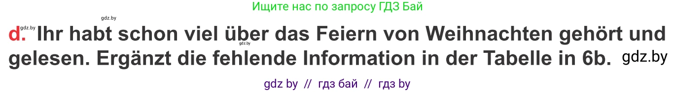 Немецкий язык (Deutsch), 8 класс Учебник (Schülerbuch), авторы: Будько Антонина Филипповна (Budjko Antonina), Урбанович Инна Ювинальевна (Urbanowitsch Ina), издательство Вышэйшая школа, Минск, 2018, страница 121, номер 6d, Условие