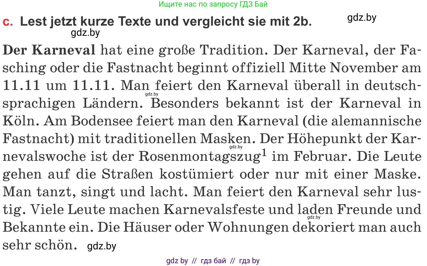 Немецкий язык (Deutsch), 8 класс Учебник (Schülerbuch), авторы: Будько Антонина Филипповна (Budjko Antonina), Урбанович Инна Ювинальевна (Urbanowitsch Ina), издательство Вышэйшая школа, Минск, 2018, страница 129, номер 2c, Условие