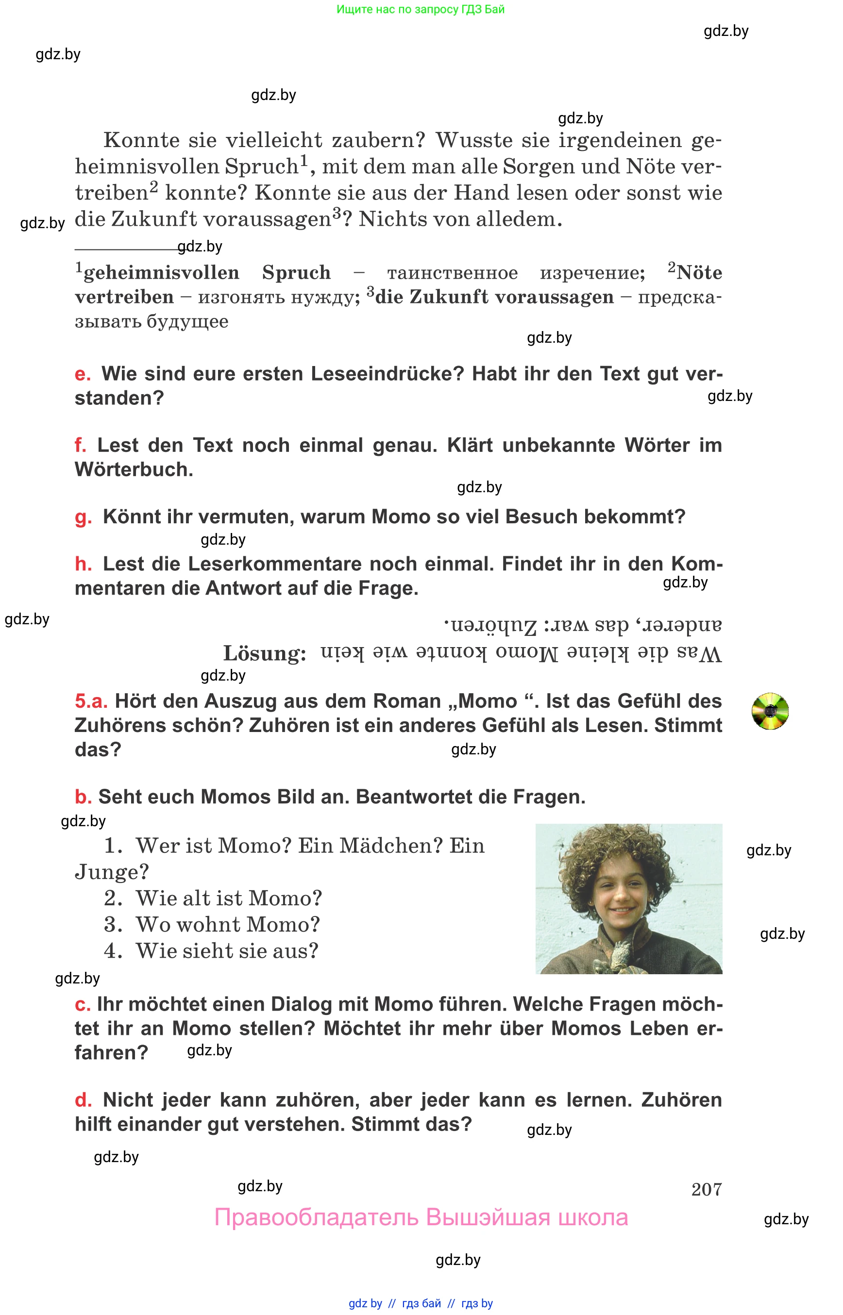 Немецкий язык (Deutsch), 8 класс Учебник (Schülerbuch), авторы: Будько Антонина Филипповна (Budjko Antonina), Урбанович Инна Ювинальевна (Urbanowitsch Ina), издательство Вышэйшая школа, Минск, 2018, страница 207