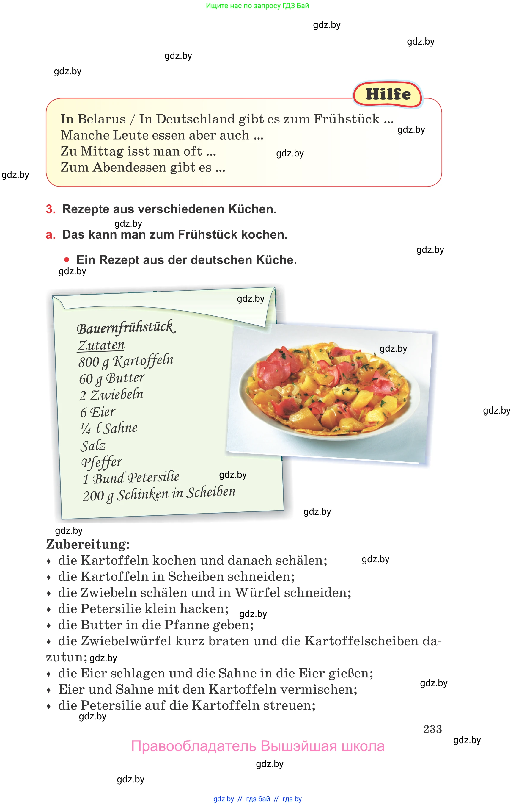 Немецкий язык (Deutsch), 8 класс Учебник (Schülerbuch), авторы: Будько Антонина Филипповна (Budjko Antonina), Урбанович Инна Ювинальевна (Urbanowitsch Ina), издательство Вышэйшая школа, Минск, 2018, страница 233