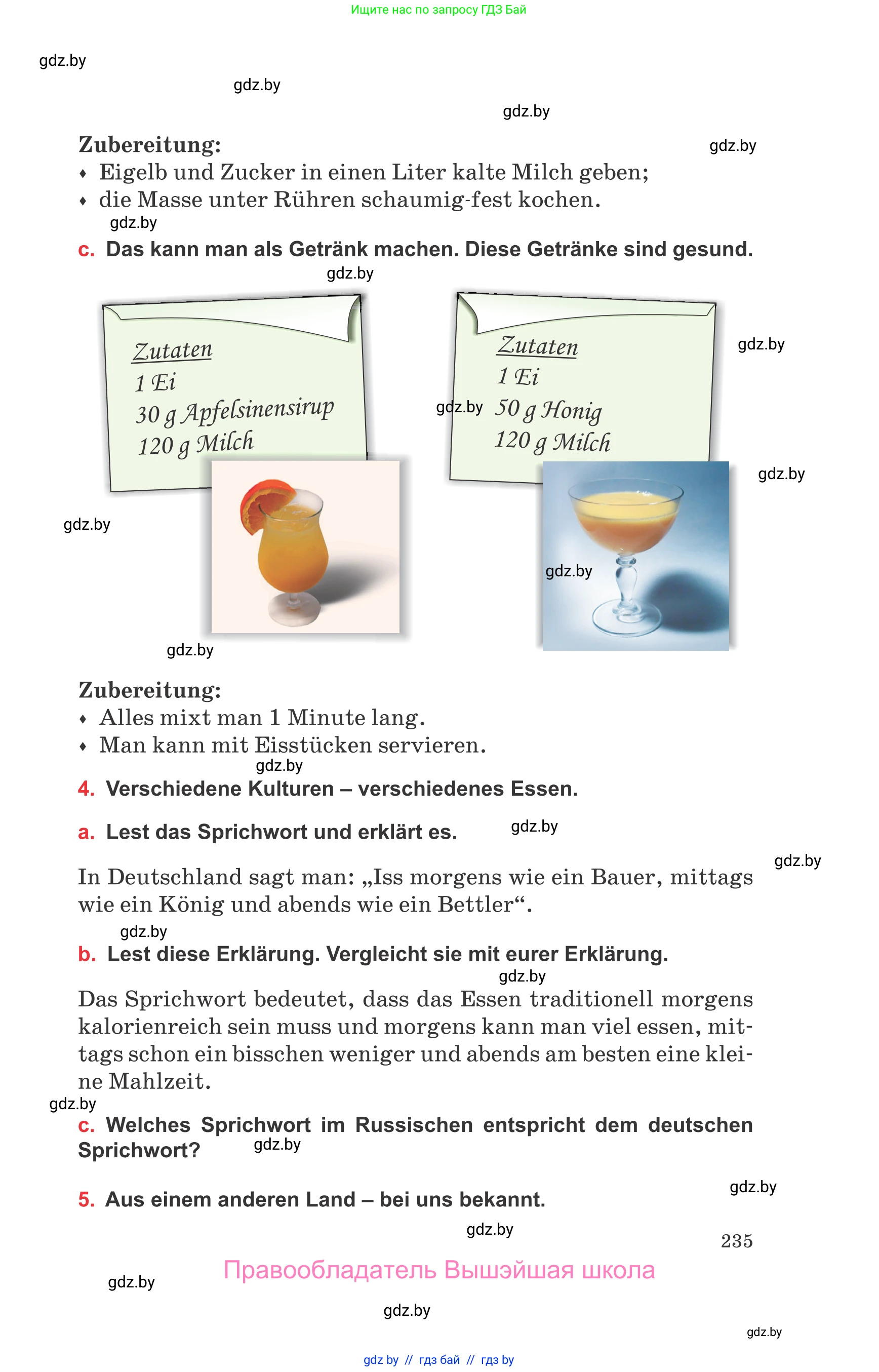 Немецкий язык (Deutsch), 8 класс Учебник (Schülerbuch), авторы: Будько Антонина Филипповна (Budjko Antonina), Урбанович Инна Ювинальевна (Urbanowitsch Ina), издательство Вышэйшая школа, Минск, 2018, страница 235