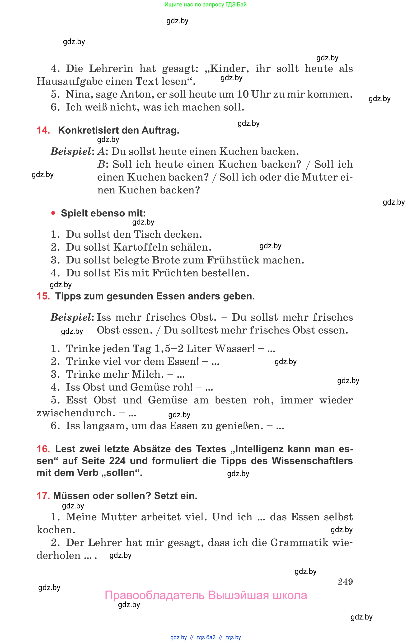 Немецкий язык (Deutsch), 8 класс Учебник (Schülerbuch), авторы: Будько Антонина Филипповна (Budjko Antonina), Урбанович Инна Ювинальевна (Urbanowitsch Ina), издательство Вышэйшая школа, Минск, 2018, страница 249